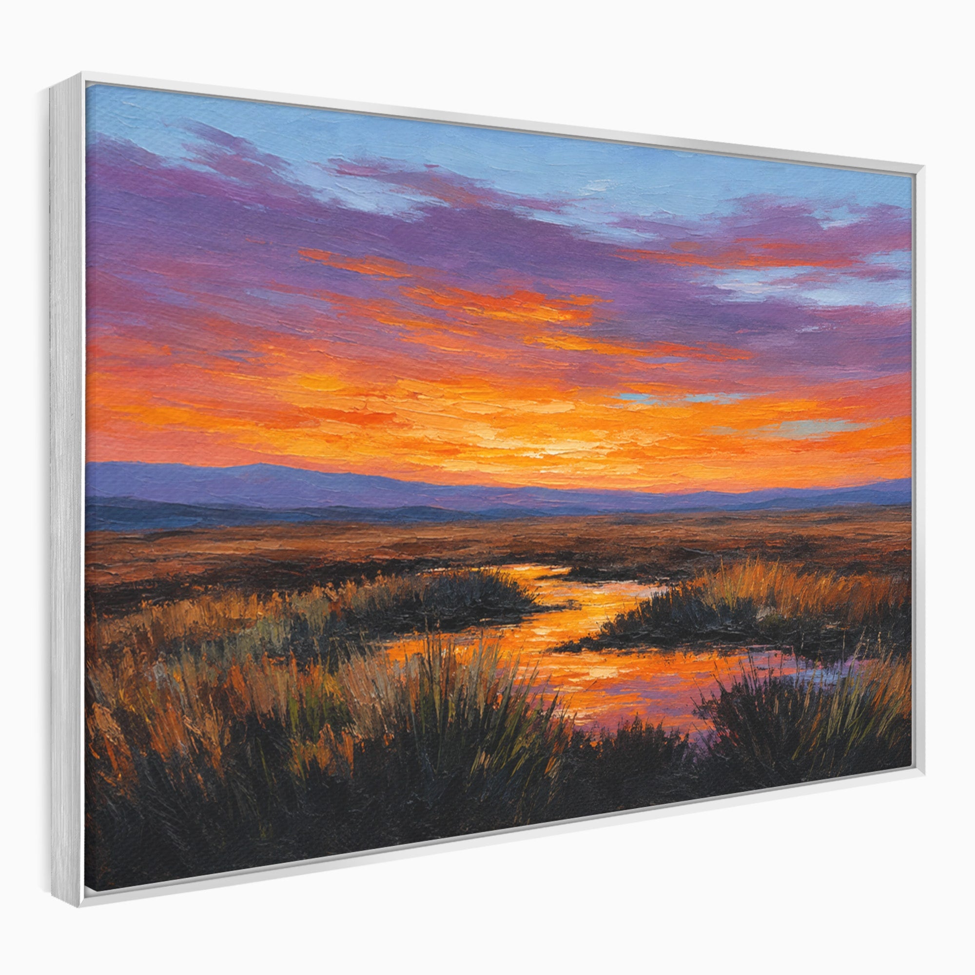 Tablou Canvas Premium LuxCanva® A1662, Apus Pe Campie, Apus, Campie, Peisaj, Natura, Living, Culori Vibrante