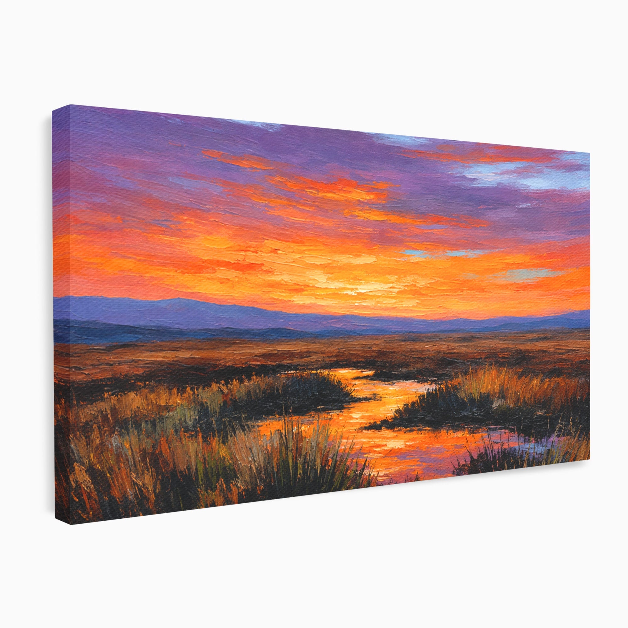 Tablou Canvas Premium LuxCanva® A1662, Apus Pe Campie, Apus, Campie, Peisaj, Natura, Living, Culori Vibrante