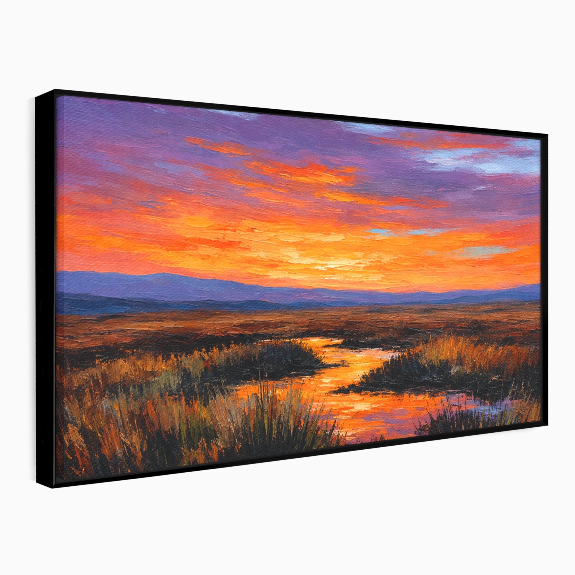 Tablou Canvas Premium LuxCanva® A1662, Apus Pe Campie, Apus, Campie, Peisaj, Natura, Living, Culori Vibrante