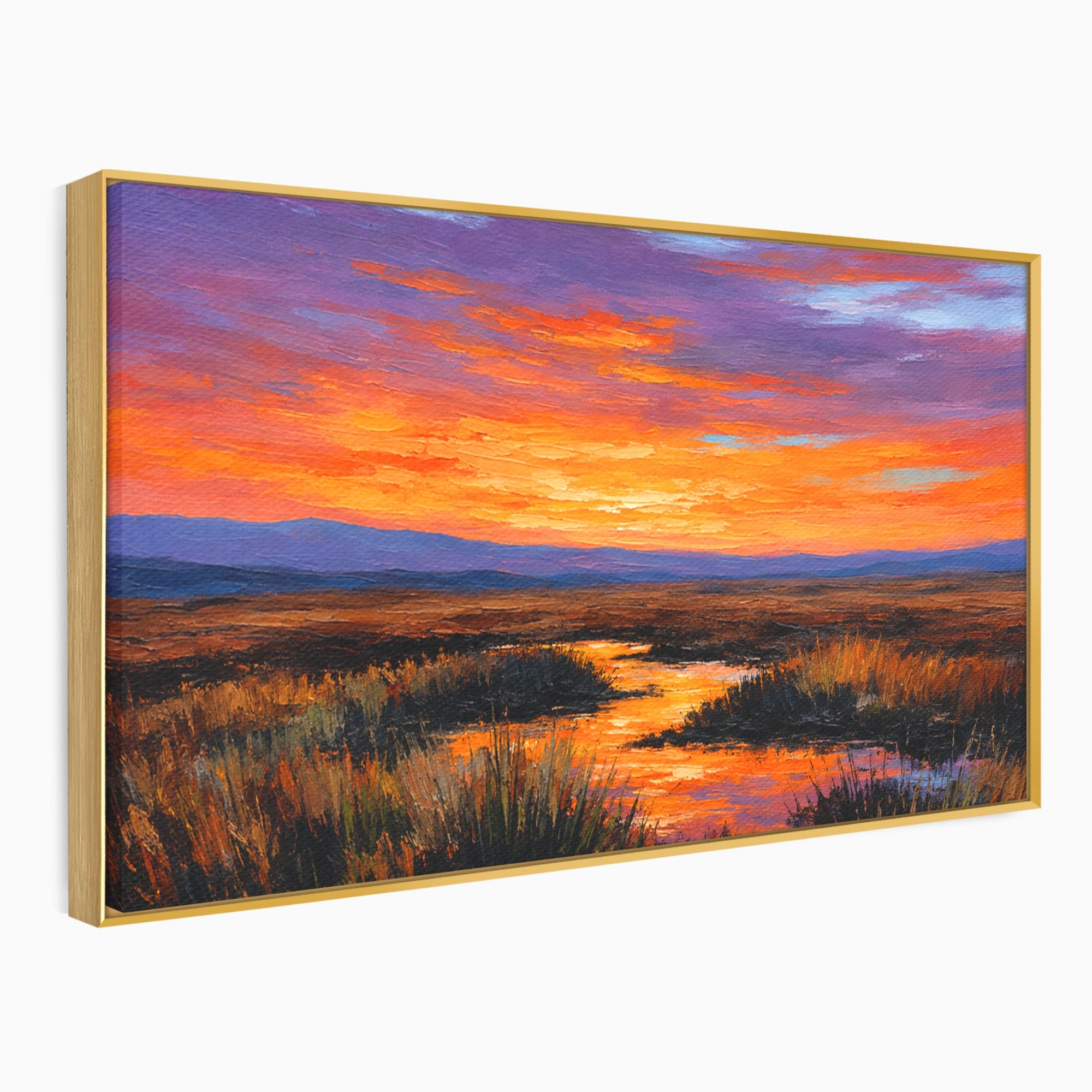Tablou Canvas Premium LuxCanva® A1662, Apus Pe Campie, Apus, Campie, Peisaj, Natura, Living, Culori Vibrante