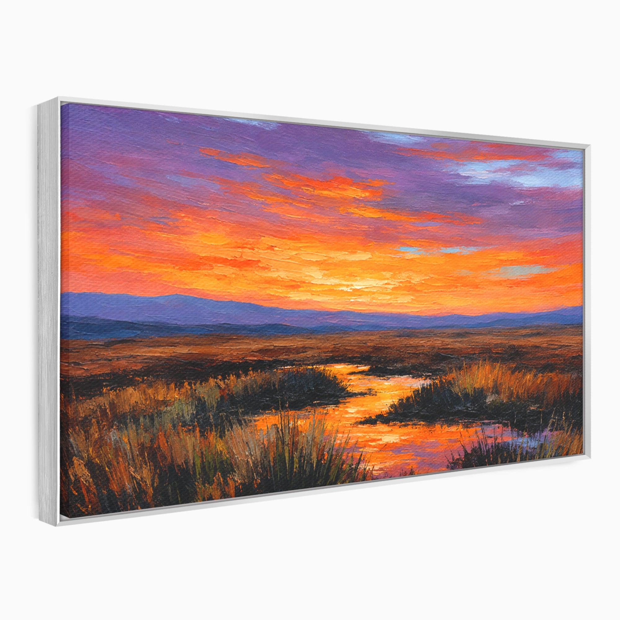 Tablou Canvas Premium LuxCanva® A1662, Apus Pe Campie, Apus, Campie, Peisaj, Natura, Living, Culori Vibrante