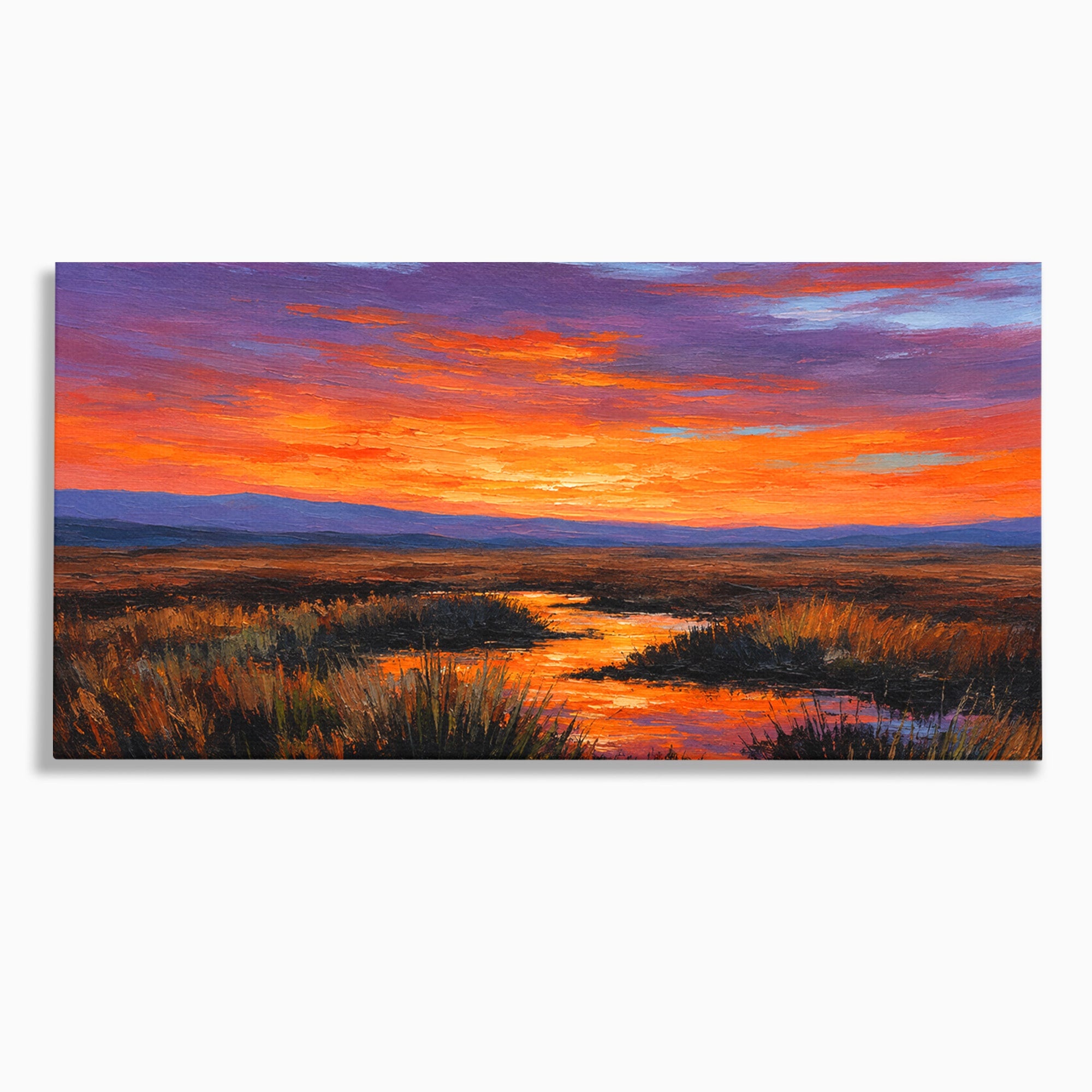 Tablou Canvas Premium LuxCanva® A1662, Apus Pe Campie, Apus, Campie, Peisaj, Natura, Living, Culori Vibrante