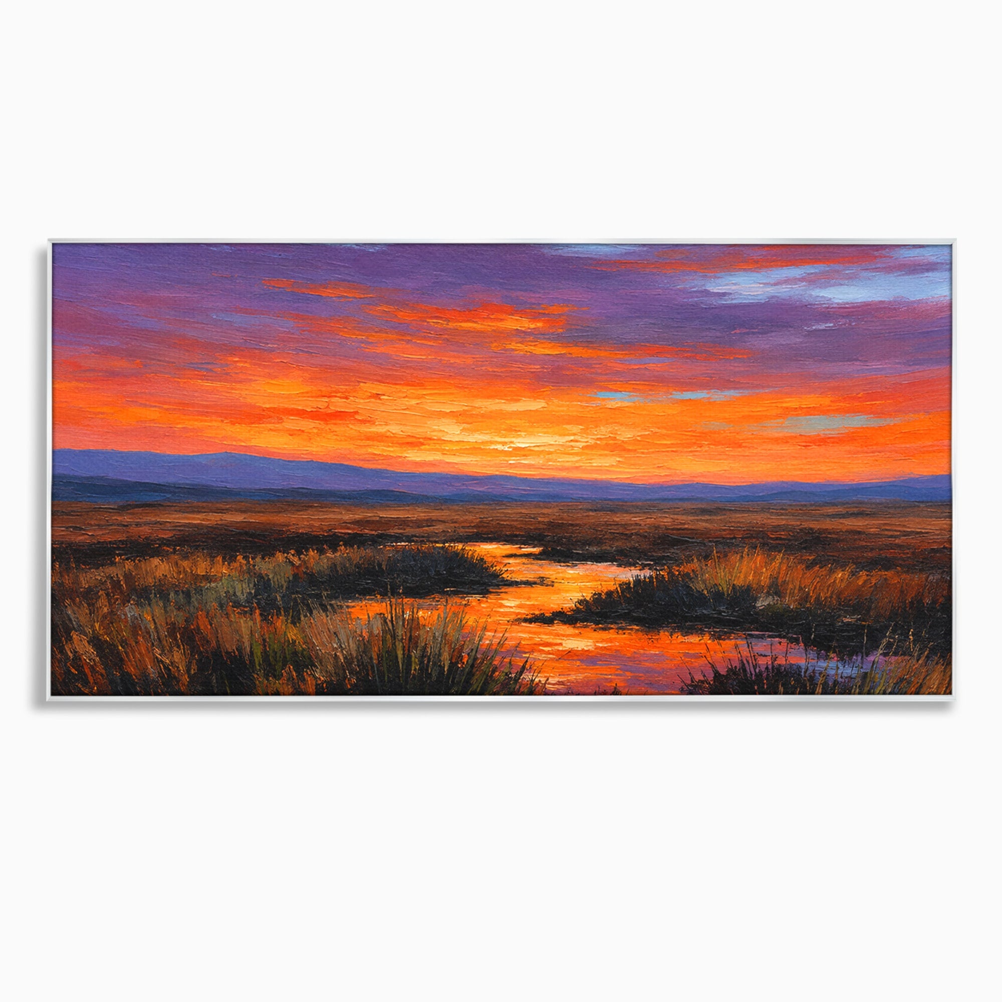 Tablou Canvas Premium LuxCanva® A1662, Apus Pe Campie, Apus, Campie, Peisaj, Natura, Living, Culori Vibrante