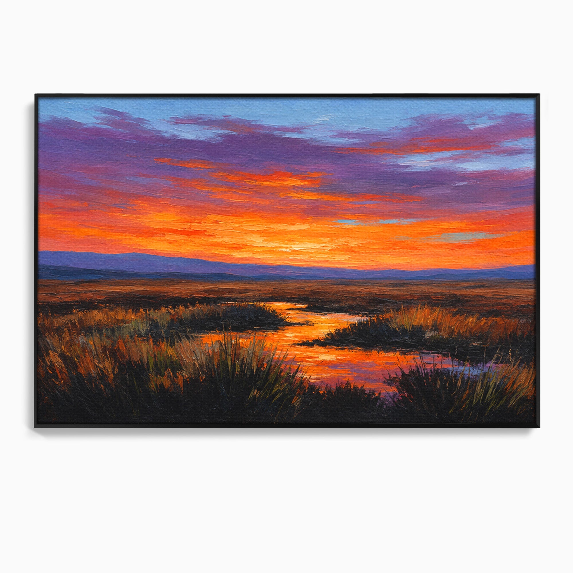 Tablou Canvas Premium LuxCanva® A1662, Apus Pe Campie, Apus, Campie, Peisaj, Natura, Living, Culori Vibrante