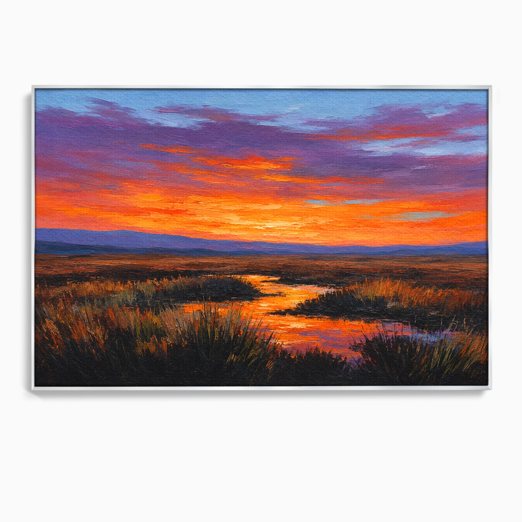 Tablou Canvas Premium LuxCanva® A1662, Apus Pe Campie, Apus, Campie, Peisaj, Natura, Living, Culori Vibrante