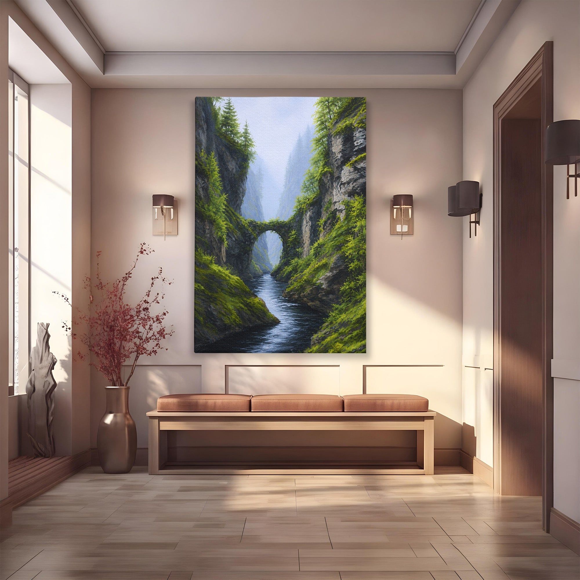 Tablou Canvas Premium LuxCanva® A1663, Pod Peste Canion, Pod, Canion, Natura, Peisaj, Living, Culori Vibrante