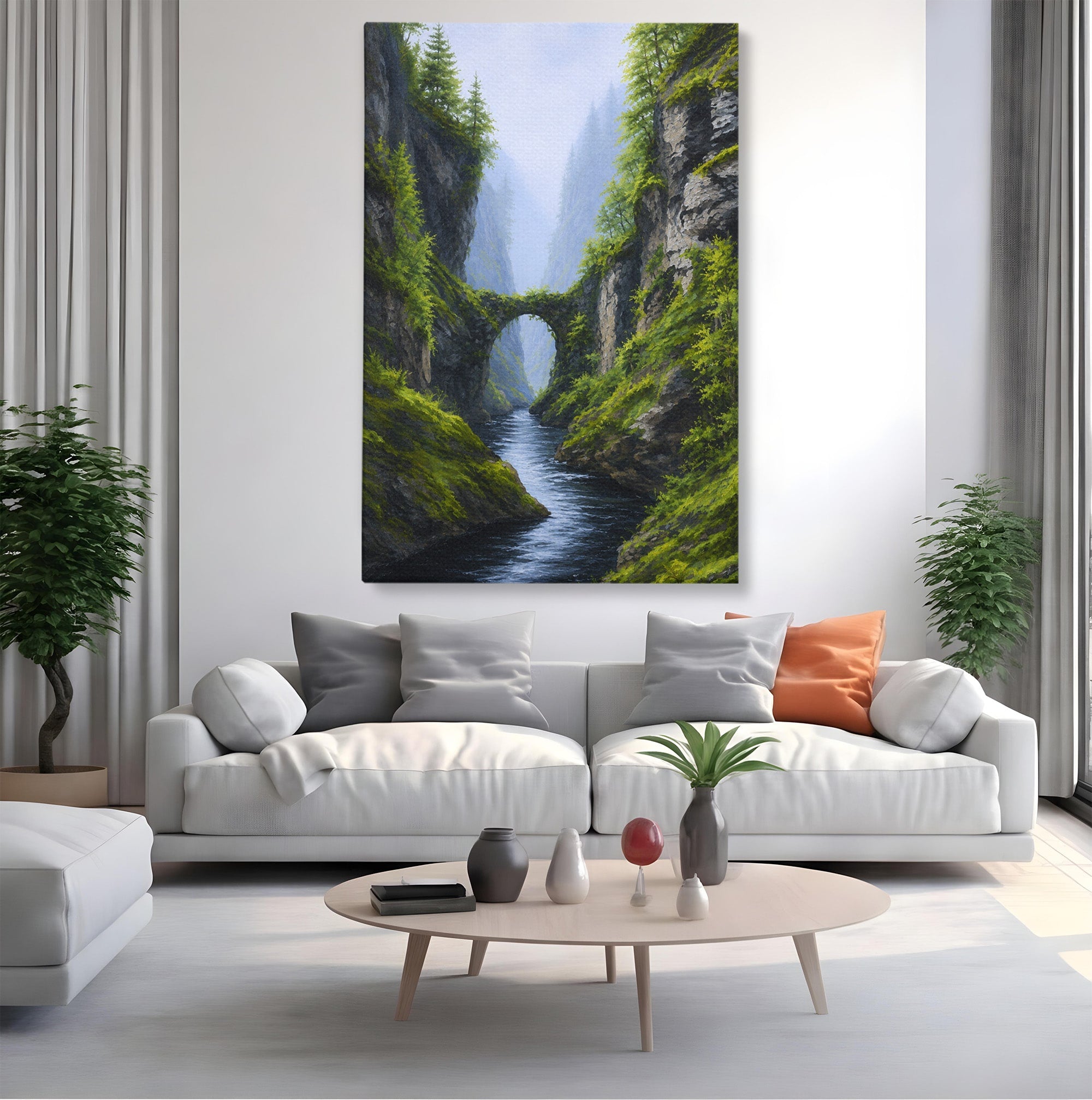 Tablou Canvas Premium LuxCanva® A1663, Pod Peste Canion, Pod, Canion, Natura, Peisaj, Living, Culori Vibrante