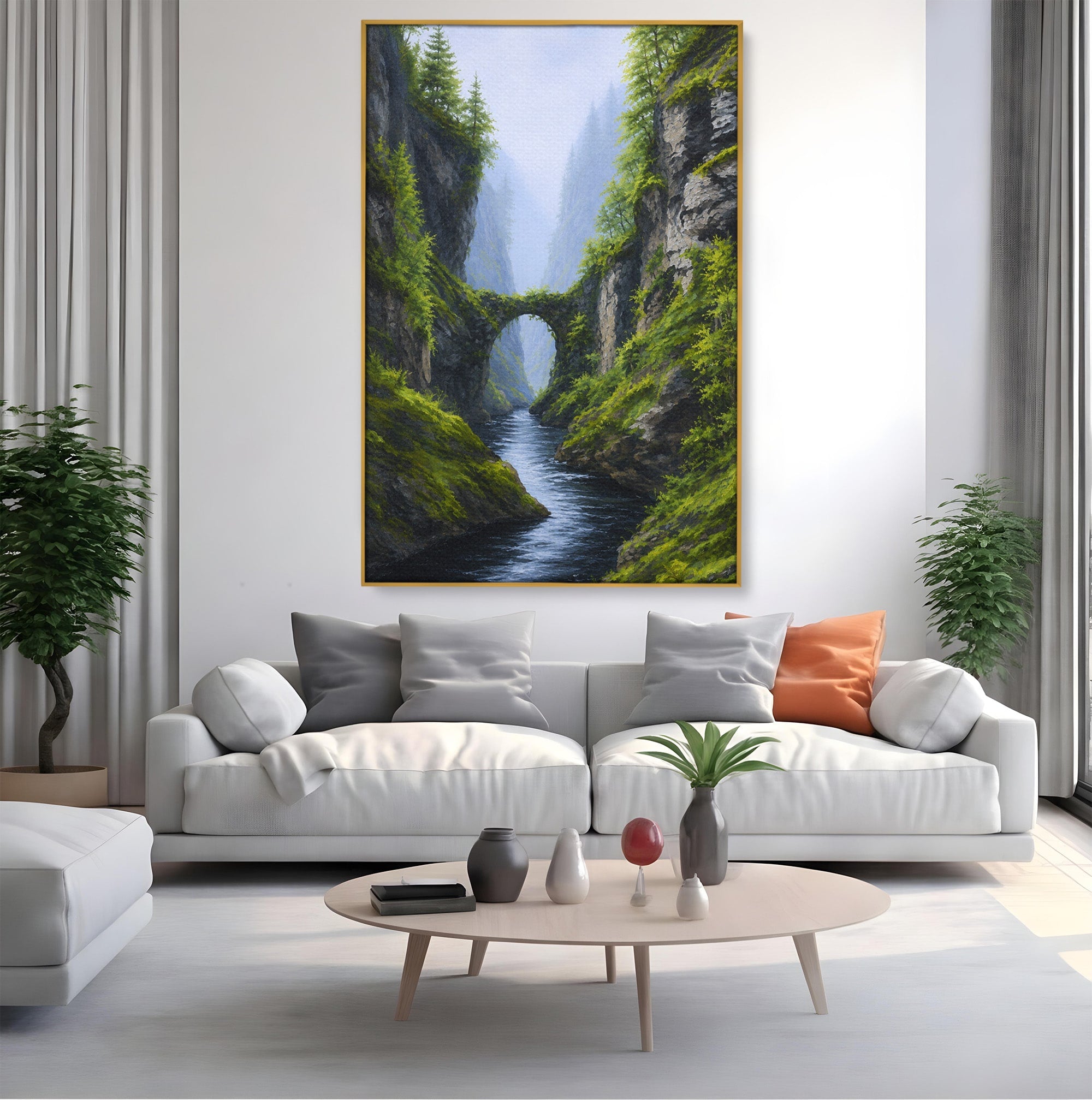 Tablou Canvas Premium LuxCanva® A1663, Pod Peste Canion, Pod, Canion, Natura, Peisaj, Living, Culori Vibrante