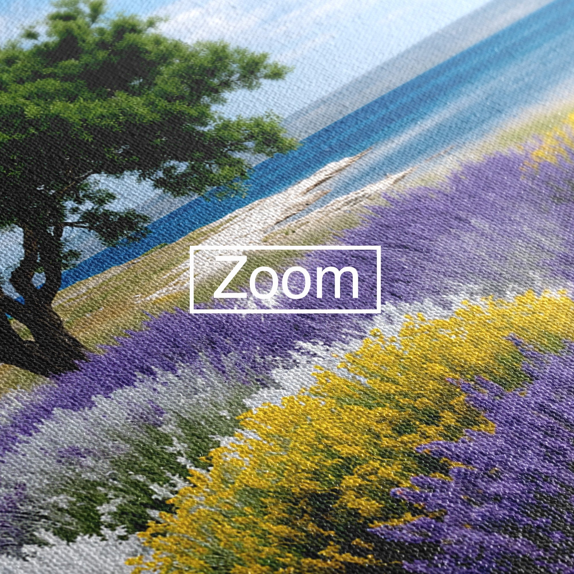 Tablou Canvas Premium LuxCanva® A1665, Peisaj De Vara Cu Lavanda, Peisaj, Lavanda, Copac, Natura, Vara, Living, Dormitor, Culori Vibrante