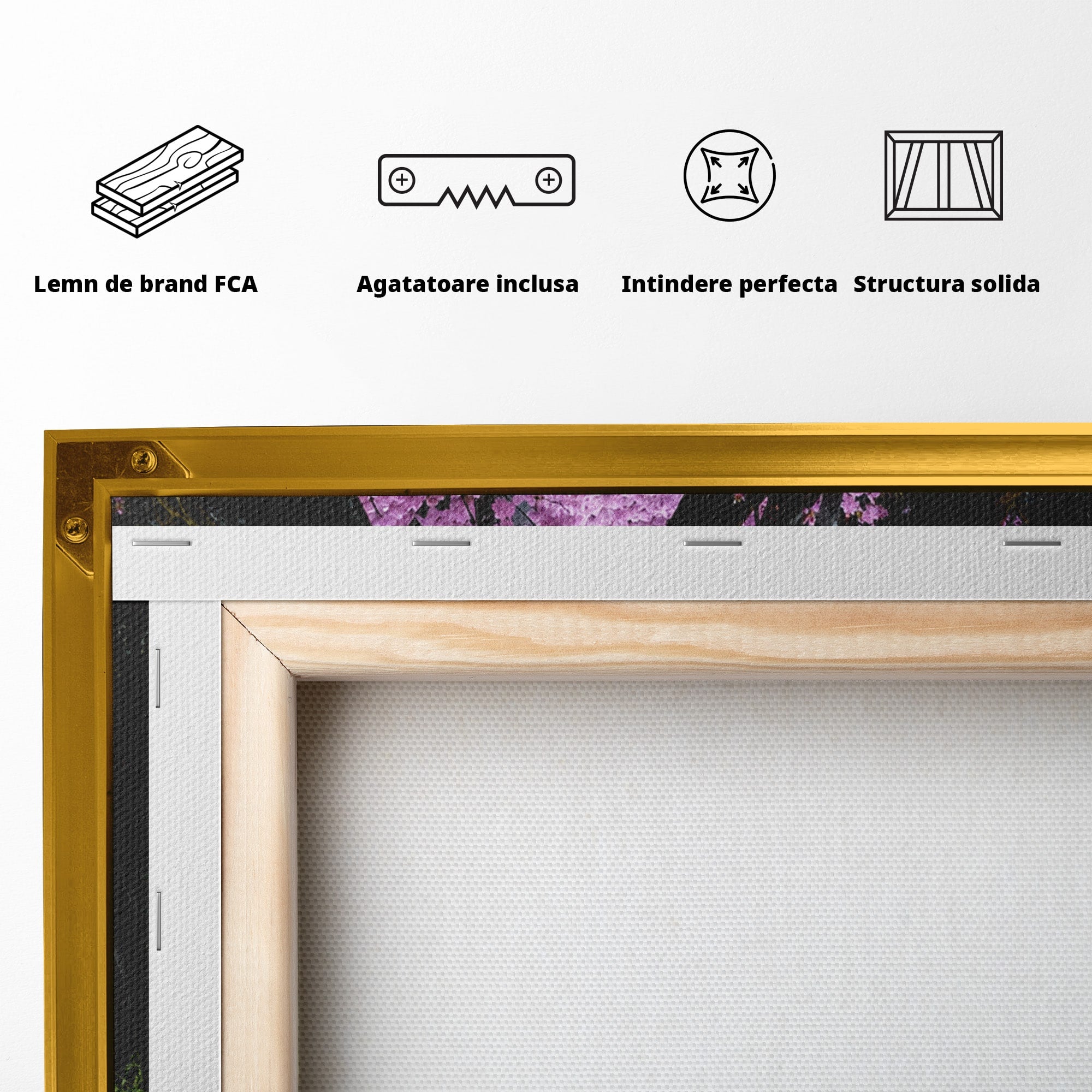 Tablou Canvas Premium LuxCanva® A1666, Aleea Ciresilor Infloriti, Ciresi, Primavara, Natura, Alee, Dormitor, Culori Vibrante