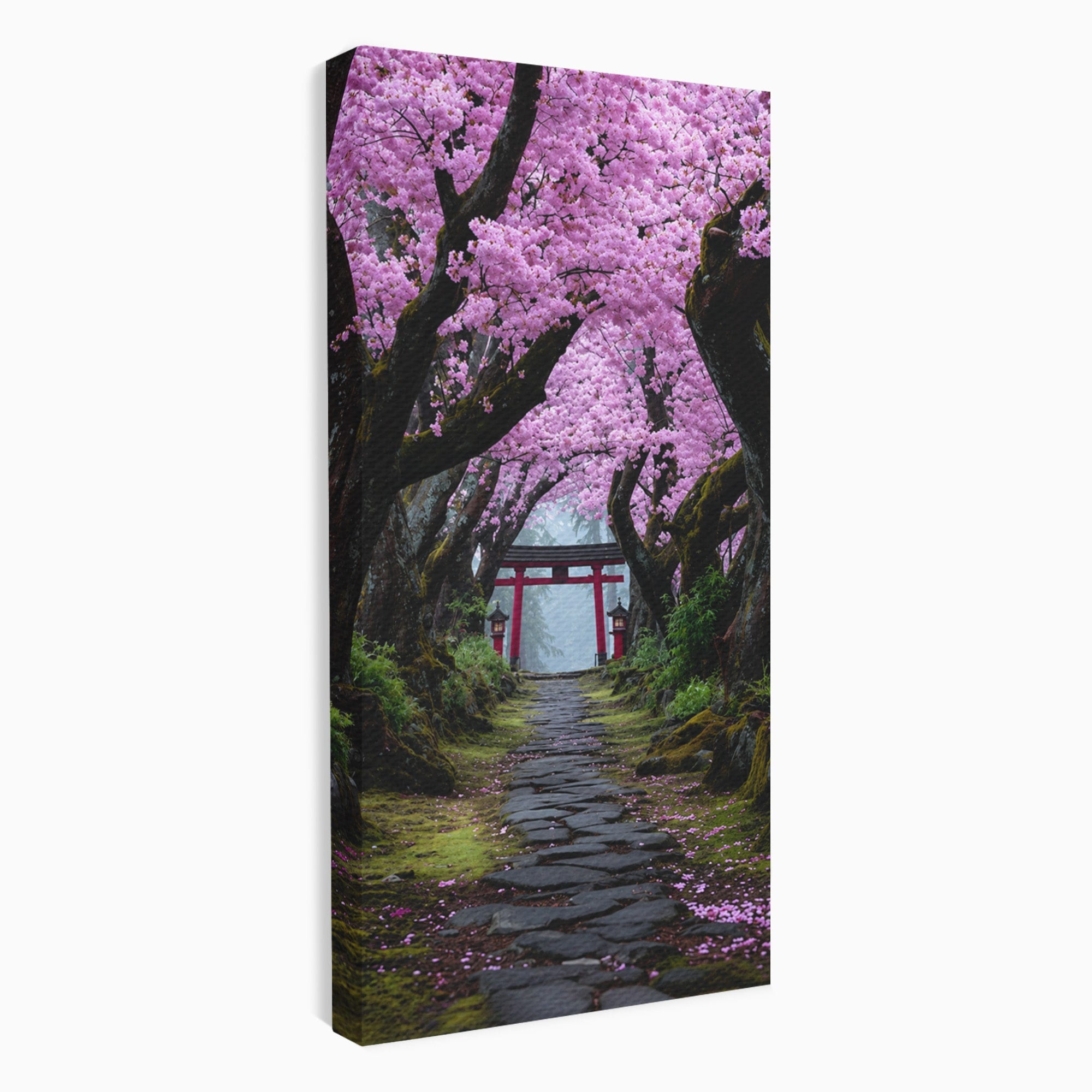 Tablou Canvas Premium LuxCanva® A1666, Aleea Ciresilor Infloriti, Ciresi, Primavara, Natura, Alee, Dormitor, Culori Vibrante