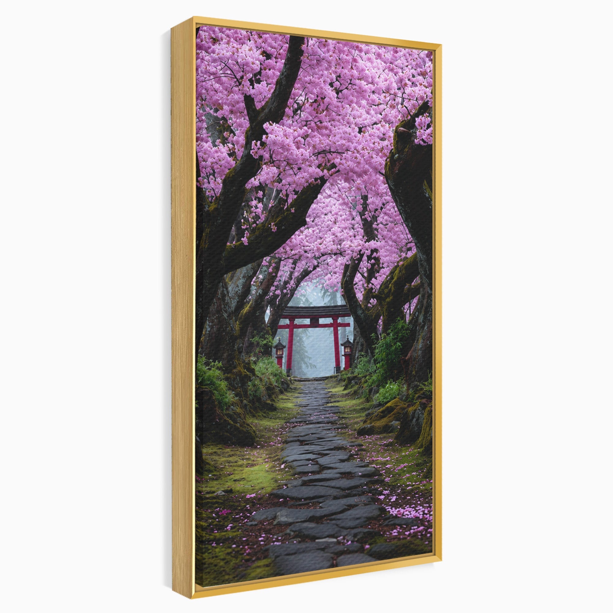 Tablou Canvas Premium LuxCanva® A1666, Aleea Ciresilor Infloriti, Ciresi, Primavara, Natura, Alee, Dormitor, Culori Vibrante
