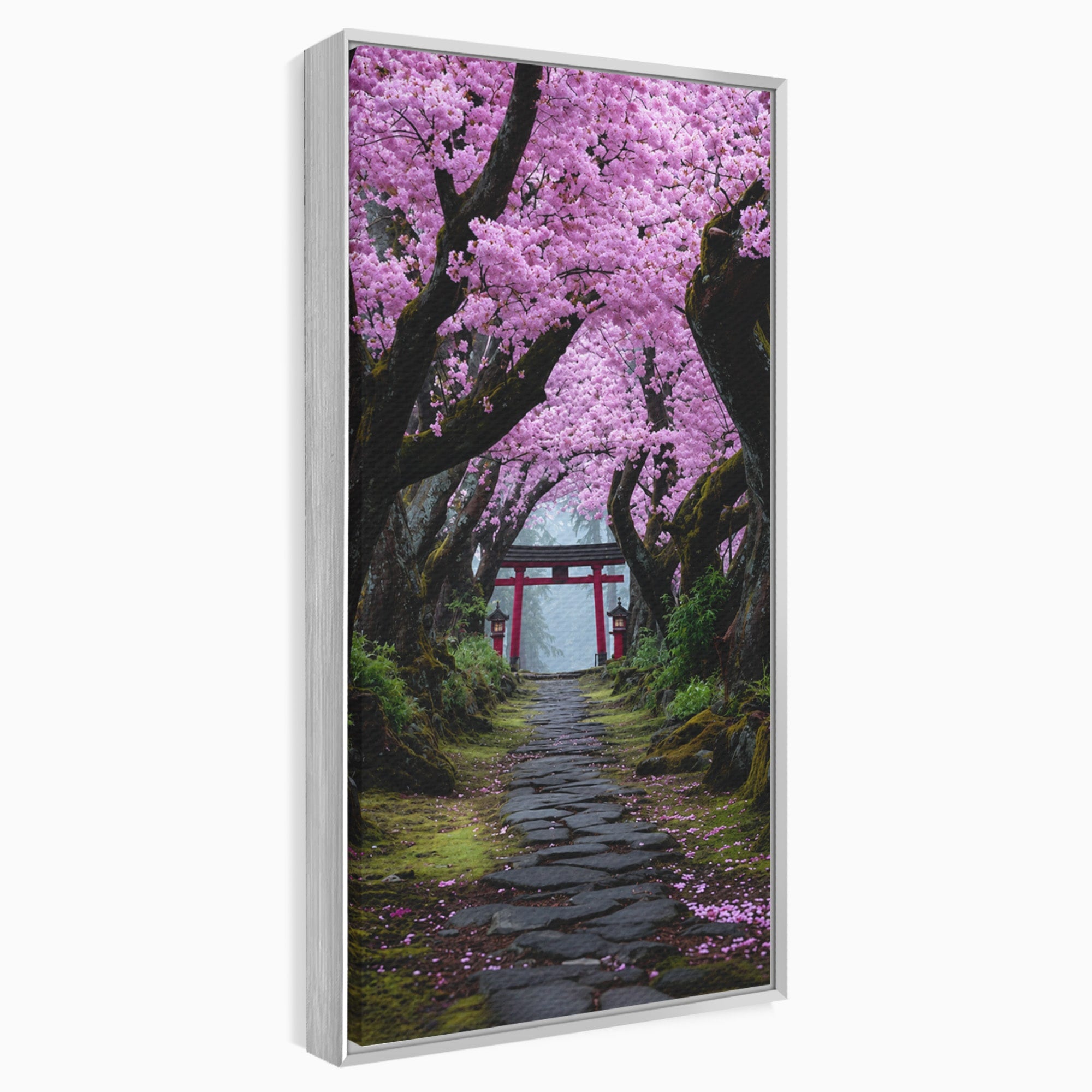 Tablou Canvas Premium LuxCanva® A1666, Aleea Ciresilor Infloriti, Ciresi, Primavara, Natura, Alee, Dormitor, Culori Vibrante