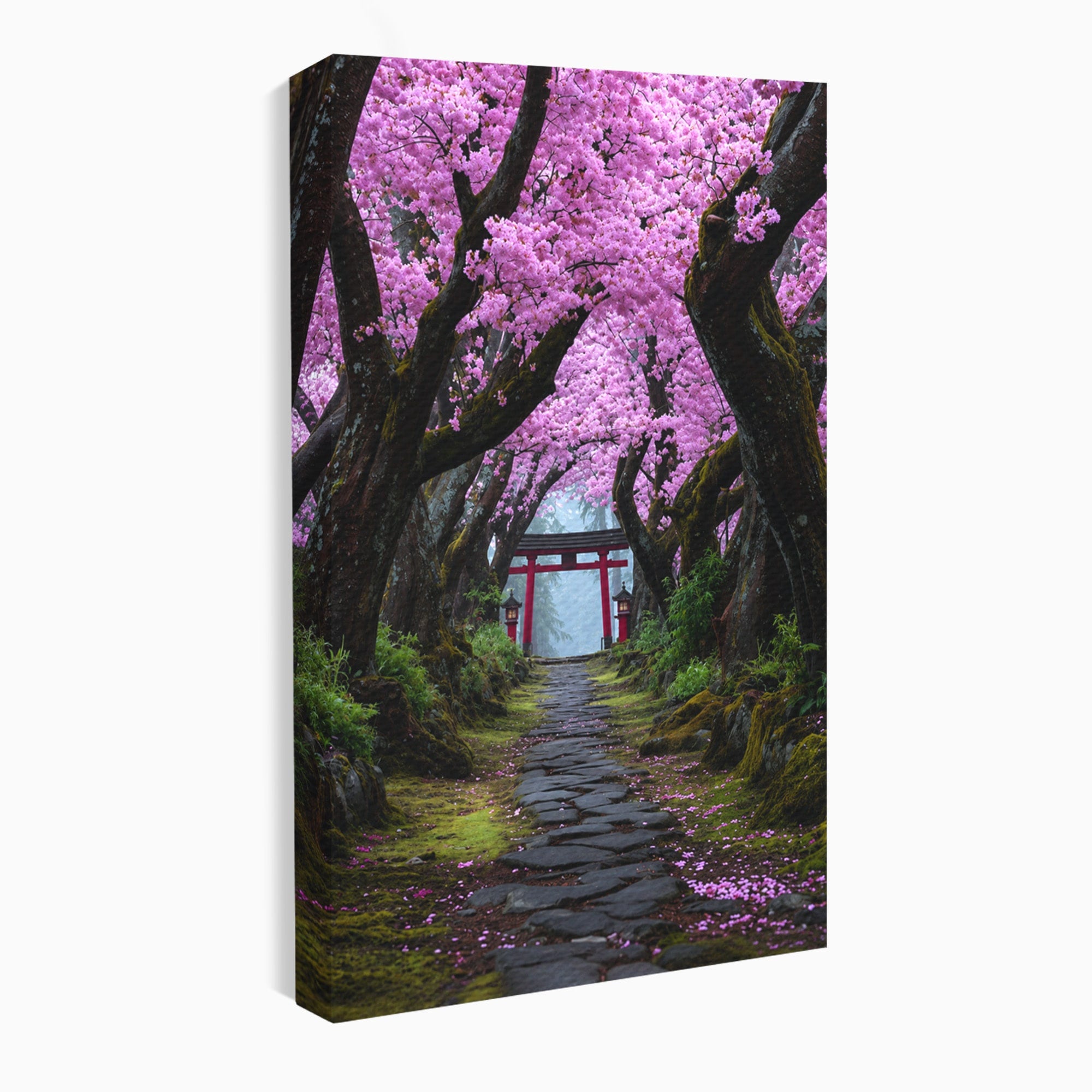 Tablou Canvas Premium LuxCanva® A1666, Aleea Ciresilor Infloriti, Ciresi, Primavara, Natura, Alee, Dormitor, Culori Vibrante