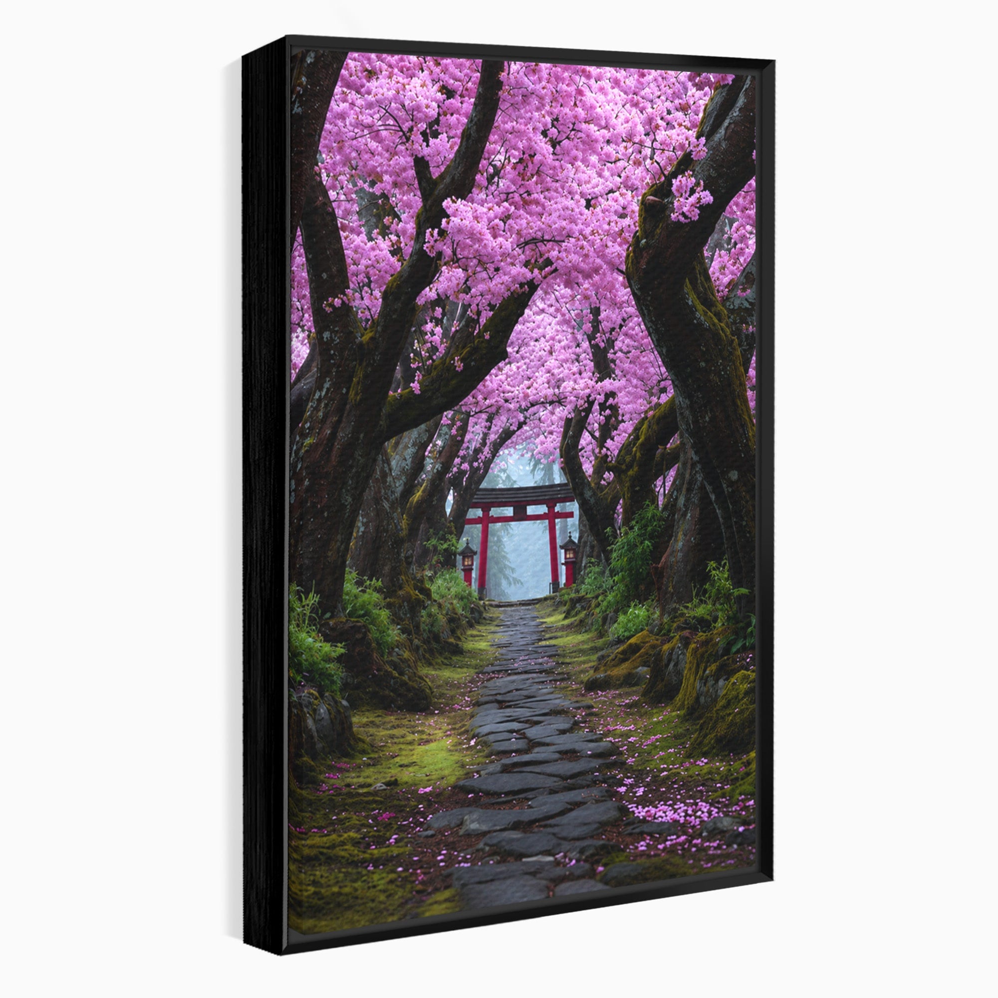 Tablou Canvas Premium LuxCanva® A1666, Aleea Ciresilor Infloriti, Ciresi, Primavara, Natura, Alee, Dormitor, Culori Vibrante