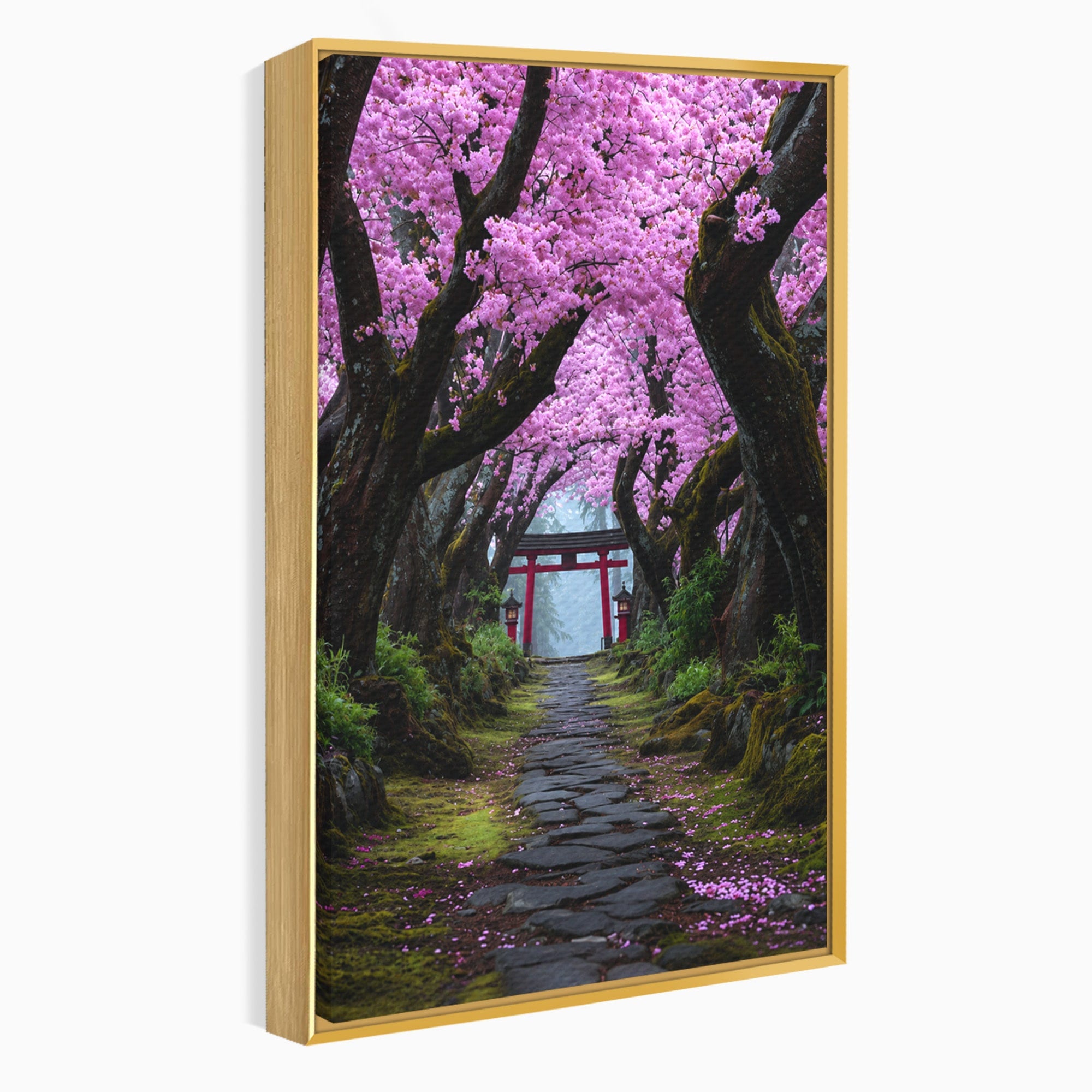 Tablou Canvas Premium LuxCanva® A1666, Aleea Ciresilor Infloriti, Ciresi, Primavara, Natura, Alee, Dormitor, Culori Vibrante
