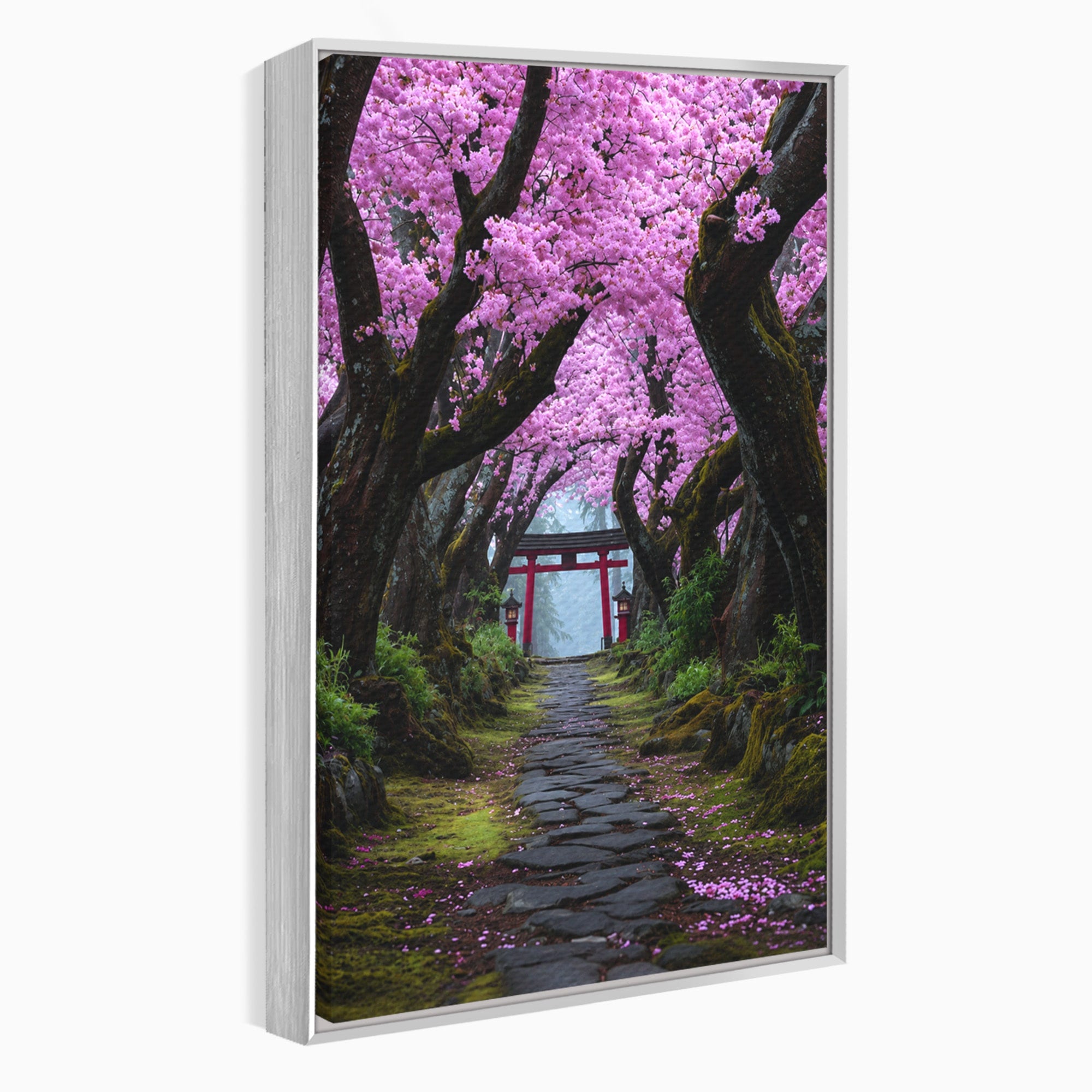 Tablou Canvas Premium LuxCanva® A1666, Aleea Ciresilor Infloriti, Ciresi, Primavara, Natura, Alee, Dormitor, Culori Vibrante