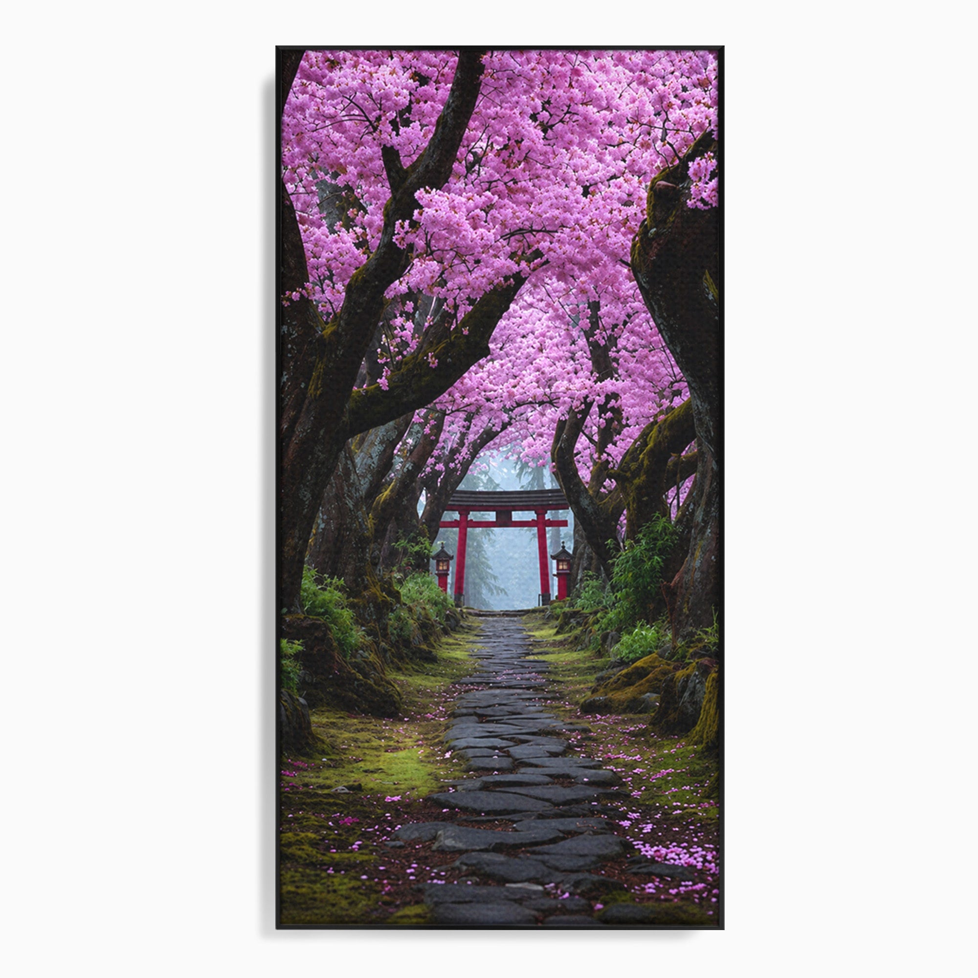 Tablou Canvas Premium LuxCanva® A1666, Aleea Ciresilor Infloriti, Ciresi, Primavara, Natura, Alee, Dormitor, Culori Vibrante
