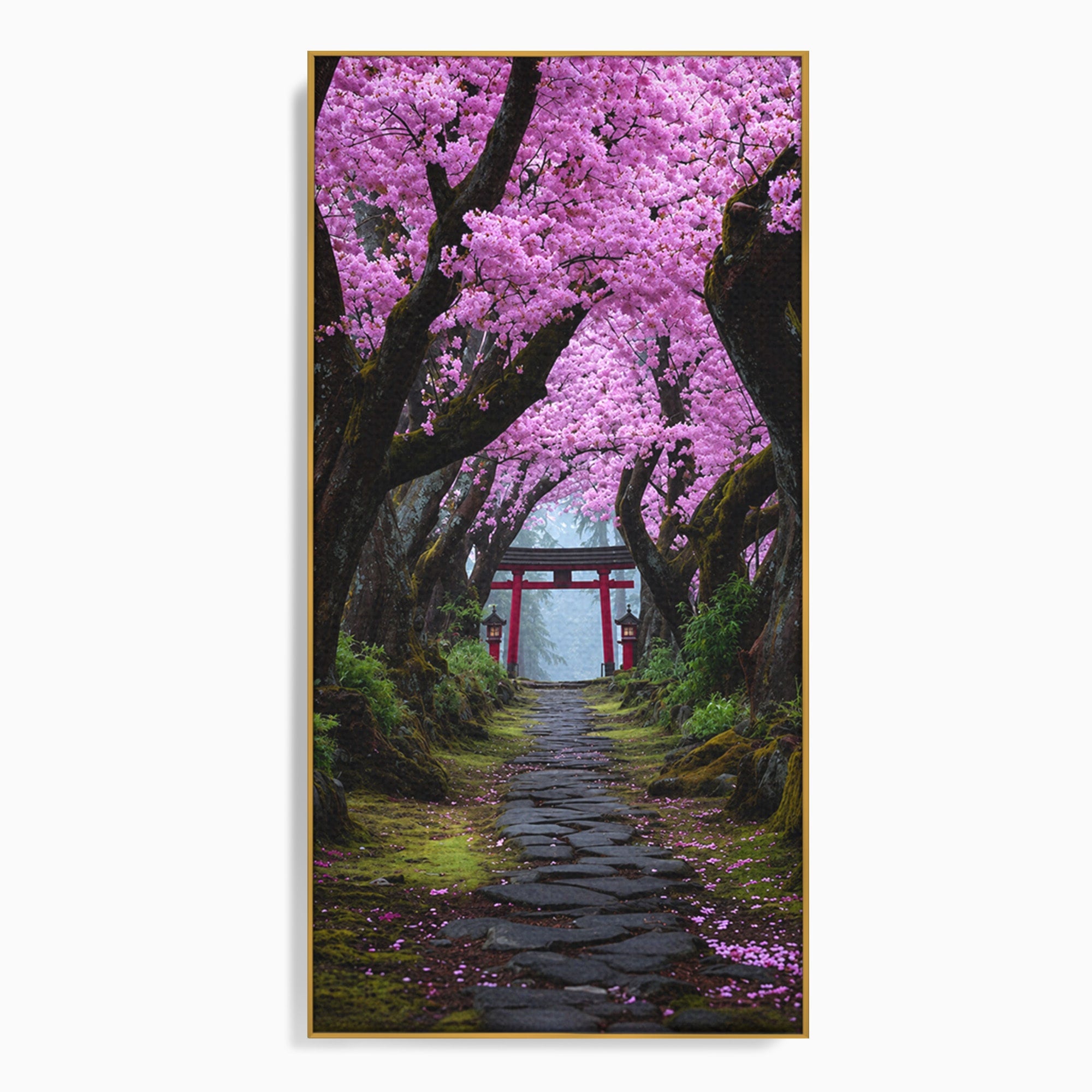 Tablou Canvas Premium LuxCanva® A1666, Aleea Ciresilor Infloriti, Ciresi, Primavara, Natura, Alee, Dormitor, Culori Vibrante