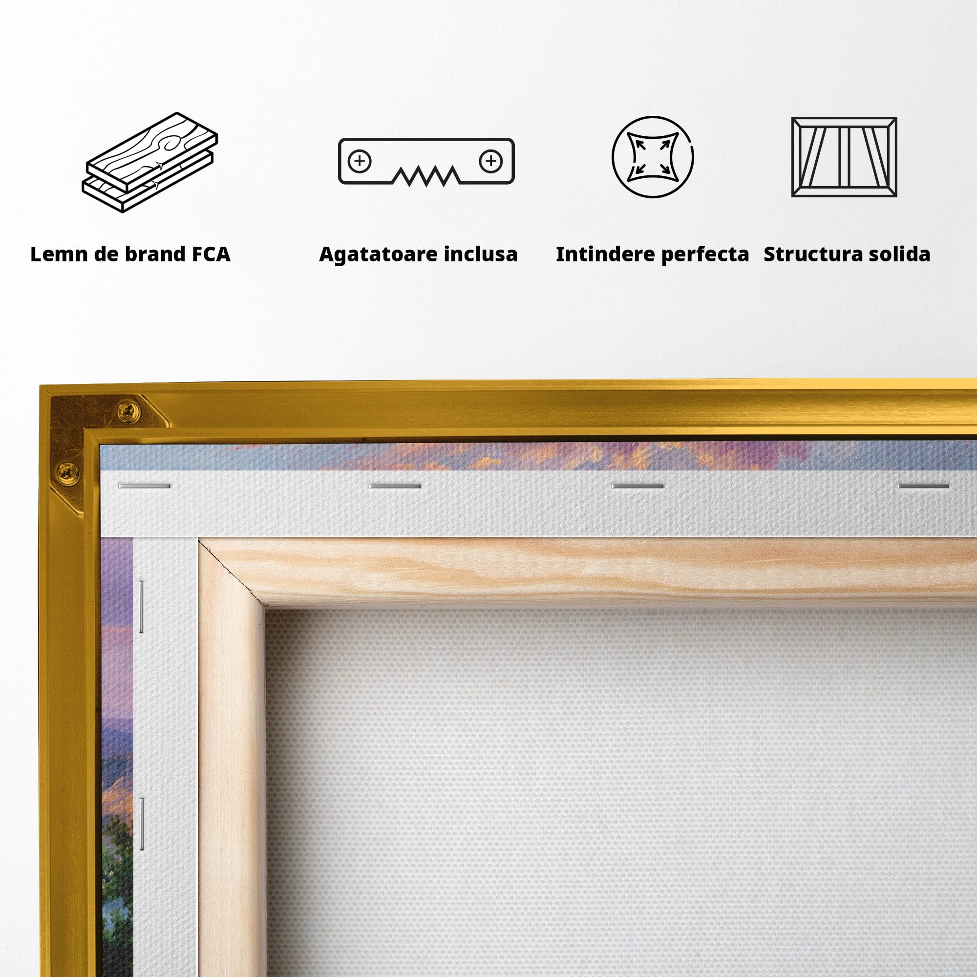 Tablou Canvas Premium LuxCanva® A1667, Peisaj Lacustru La Apus, Peisaj, Apus, Lac, Natura, Living, Dormitor, Culori Vibrante