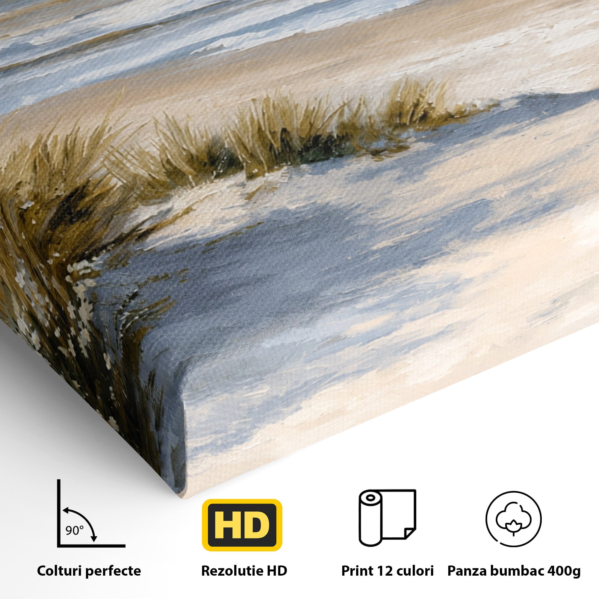 Tablou Canvas Premium LuxCanva® A1668, Peisaj Marin Tranquil, Plaja, Mare, Peisaj, Natura, Relaxare, Living, Dormitor, Culori Vibrante