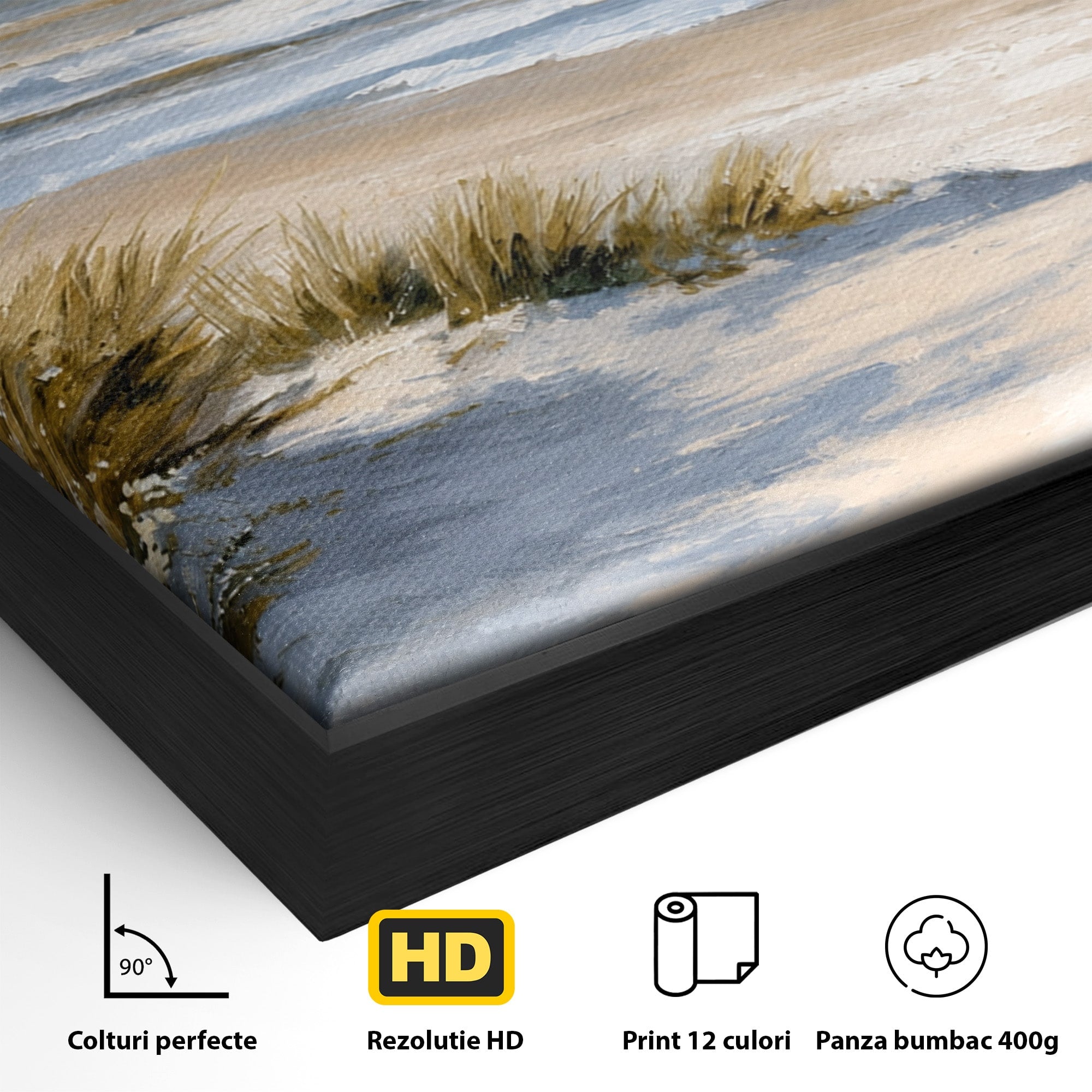Tablou Canvas Premium LuxCanva® A1668, Peisaj Marin Tranquil, Plaja, Mare, Peisaj, Natura, Relaxare, Living, Dormitor, Culori Vibrante