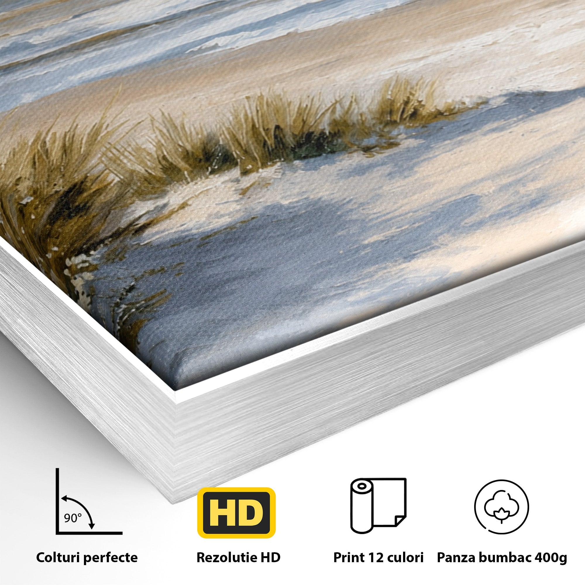 Tablou Canvas Premium LuxCanva® A1668, Peisaj Marin Tranquil, Plaja, Mare, Peisaj, Natura, Relaxare, Living, Dormitor, Culori Vibrante
