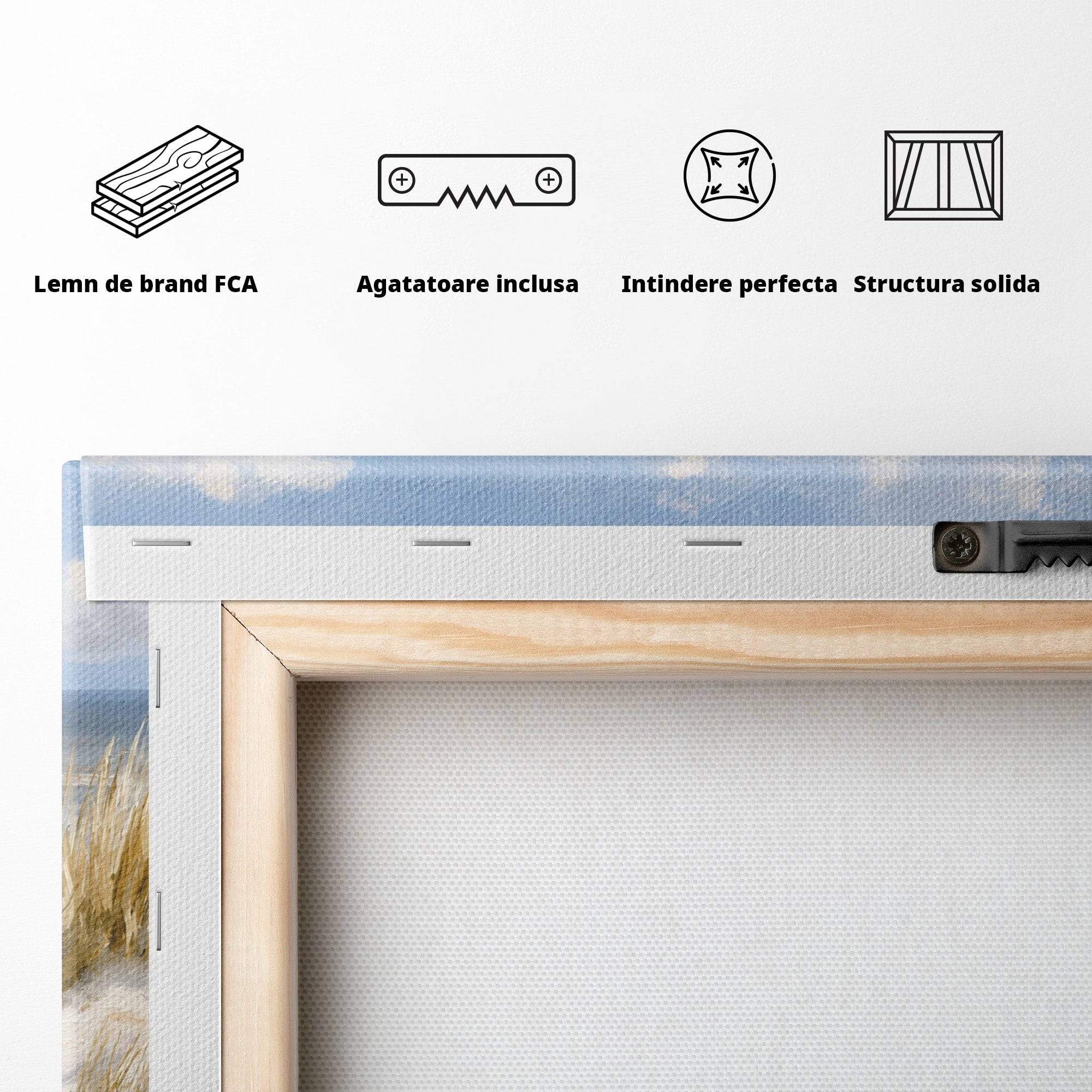 Tablou Canvas Premium LuxCanva® A1668, Peisaj Marin Tranquil, Plaja, Mare, Peisaj, Natura, Relaxare, Living, Dormitor, Culori Vibrante