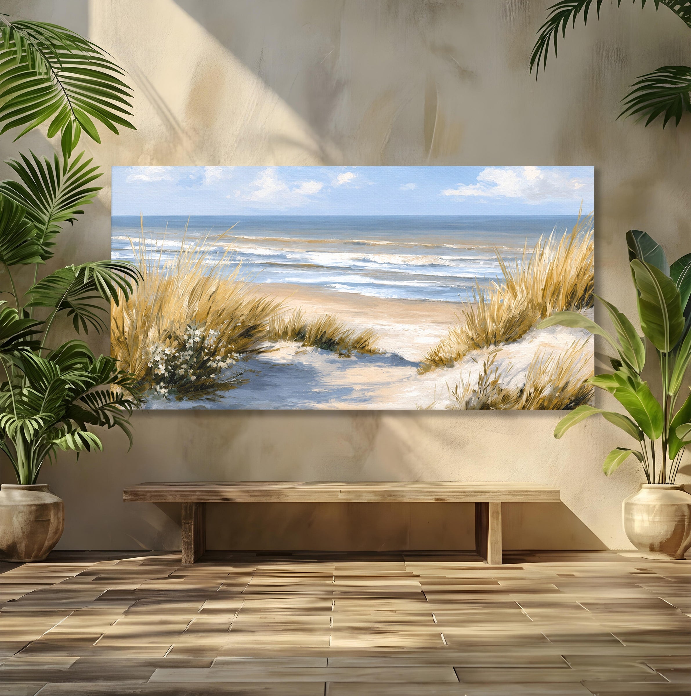 Tablou Canvas Premium LuxCanva® A1668, Peisaj Marin Tranquil, Plaja, Mare, Peisaj, Natura, Relaxare, Living, Dormitor, Culori Vibrante