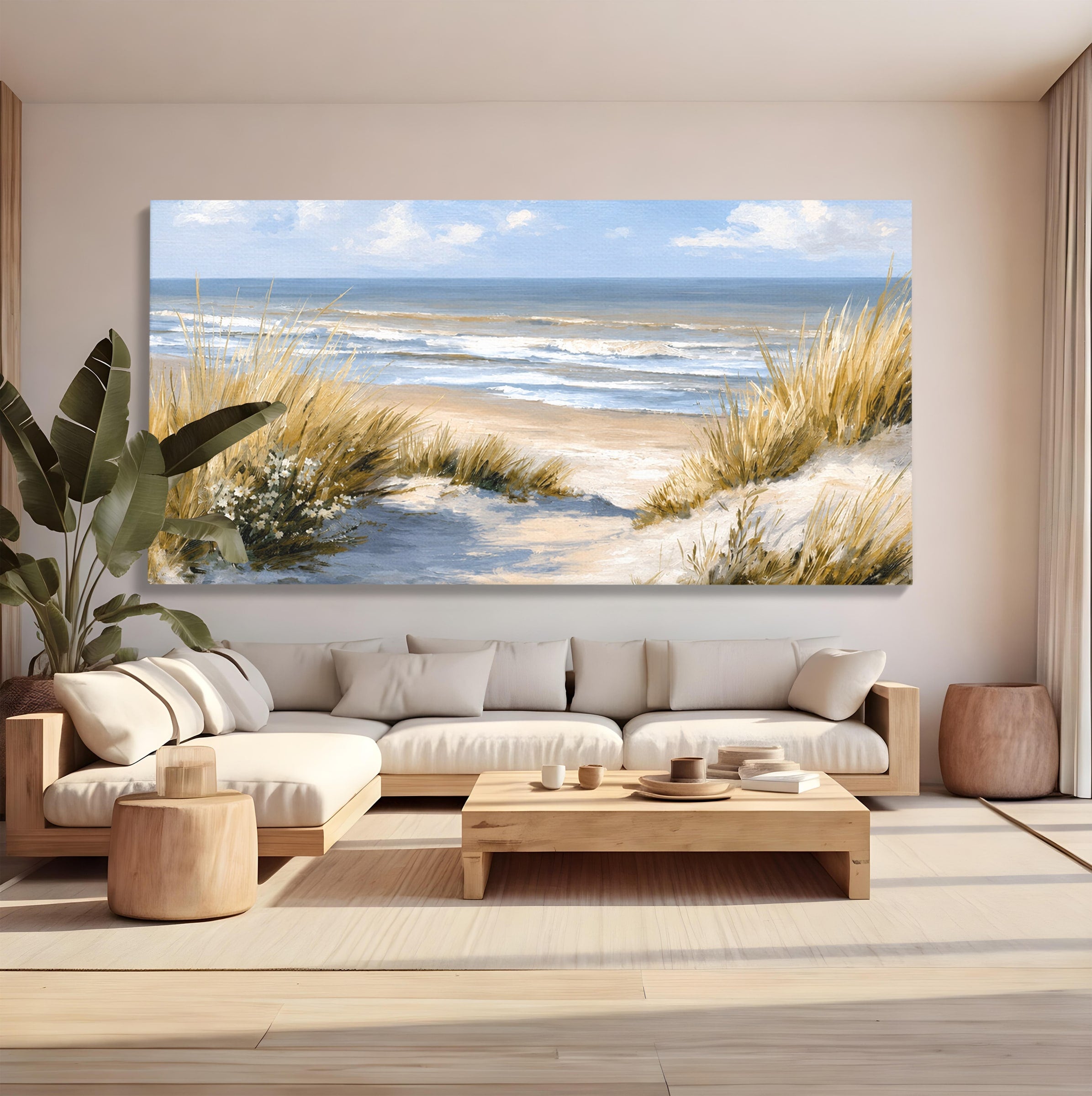 Tablou Canvas Premium LuxCanva® A1668, Peisaj Marin Tranquil, Plaja, Mare, Peisaj, Natura, Relaxare, Living, Dormitor, Culori Vibrante