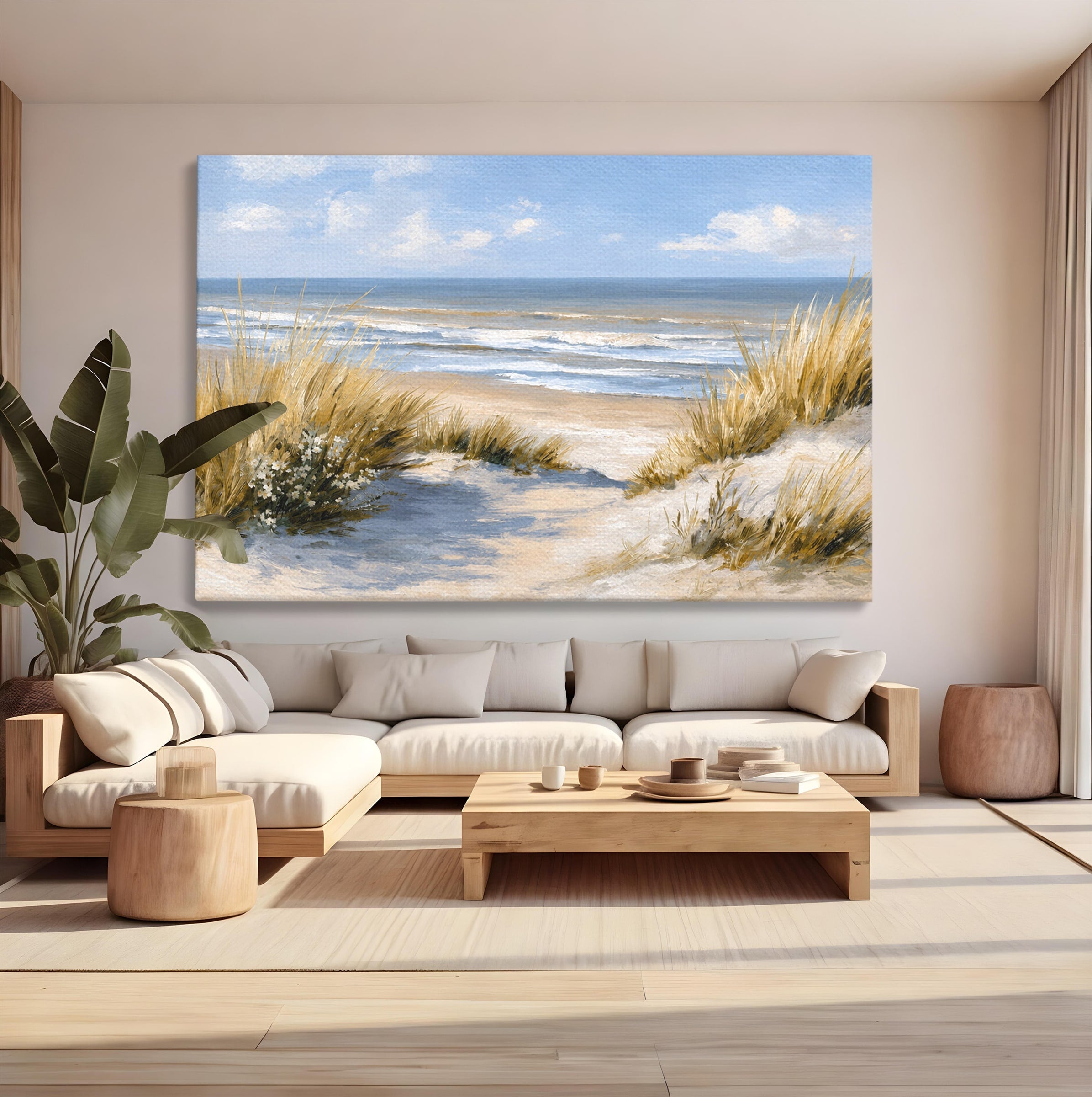 Tablou Canvas Premium LuxCanva® A1668, Peisaj Marin Tranquil, Plaja, Mare, Peisaj, Natura, Relaxare, Living, Dormitor, Culori Vibrante