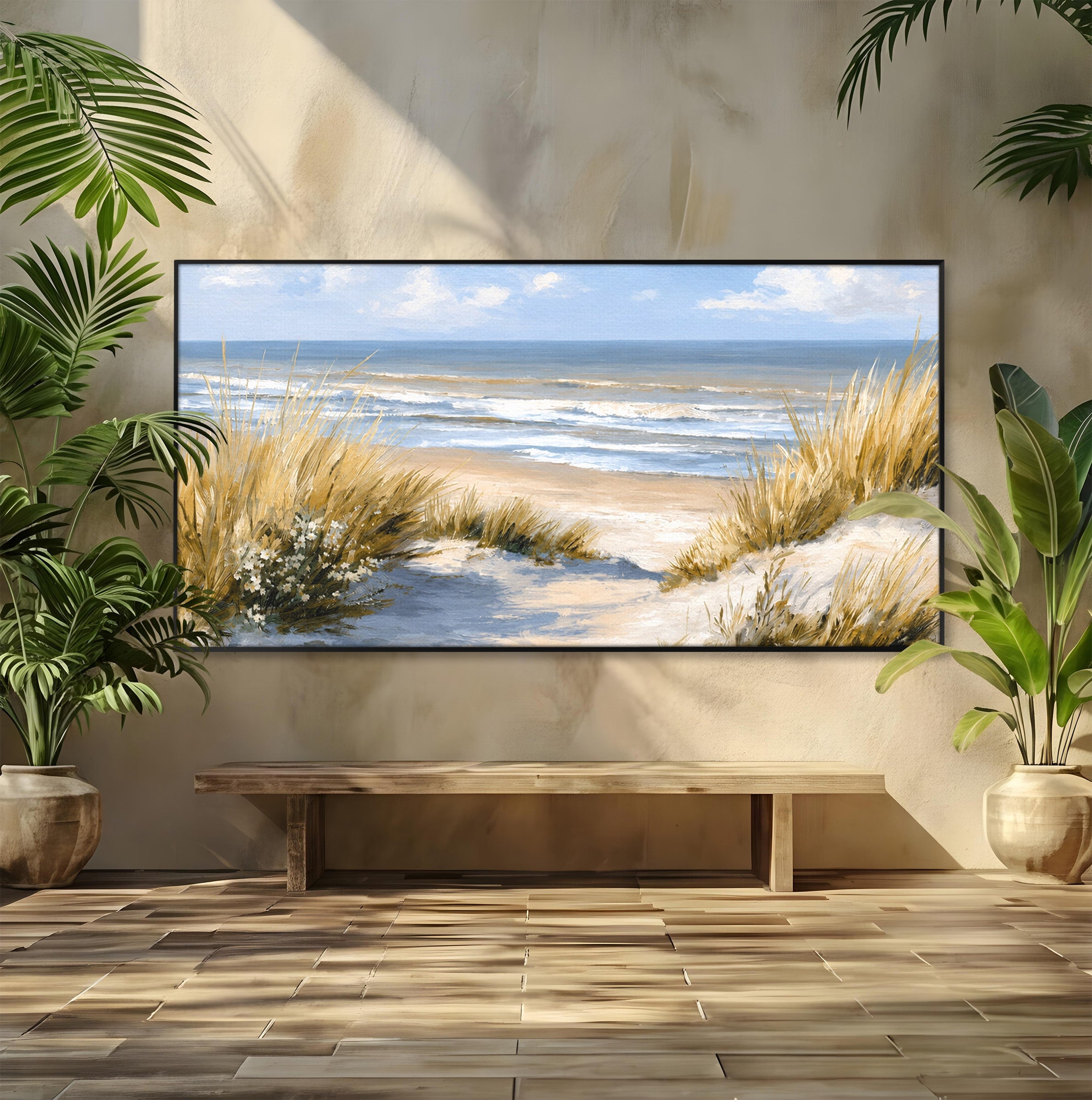 Tablou Canvas Premium LuxCanva® A1668, Peisaj Marin Tranquil, Plaja, Mare, Peisaj, Natura, Relaxare, Living, Dormitor, Culori Vibrante