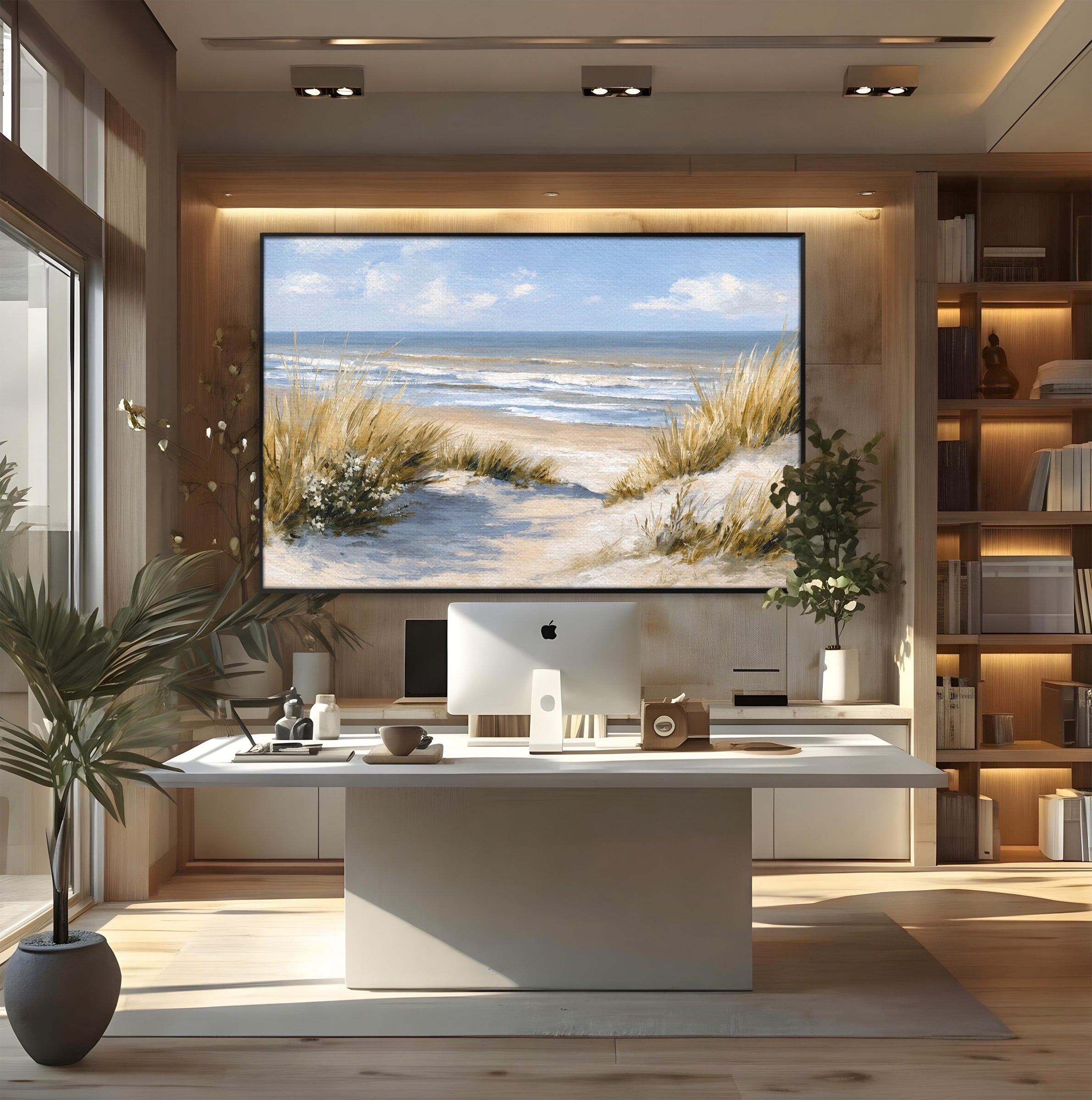 Tablou Canvas Premium LuxCanva® A1668, Peisaj Marin Tranquil, Plaja, Mare, Peisaj, Natura, Relaxare, Living, Dormitor, Culori Vibrante