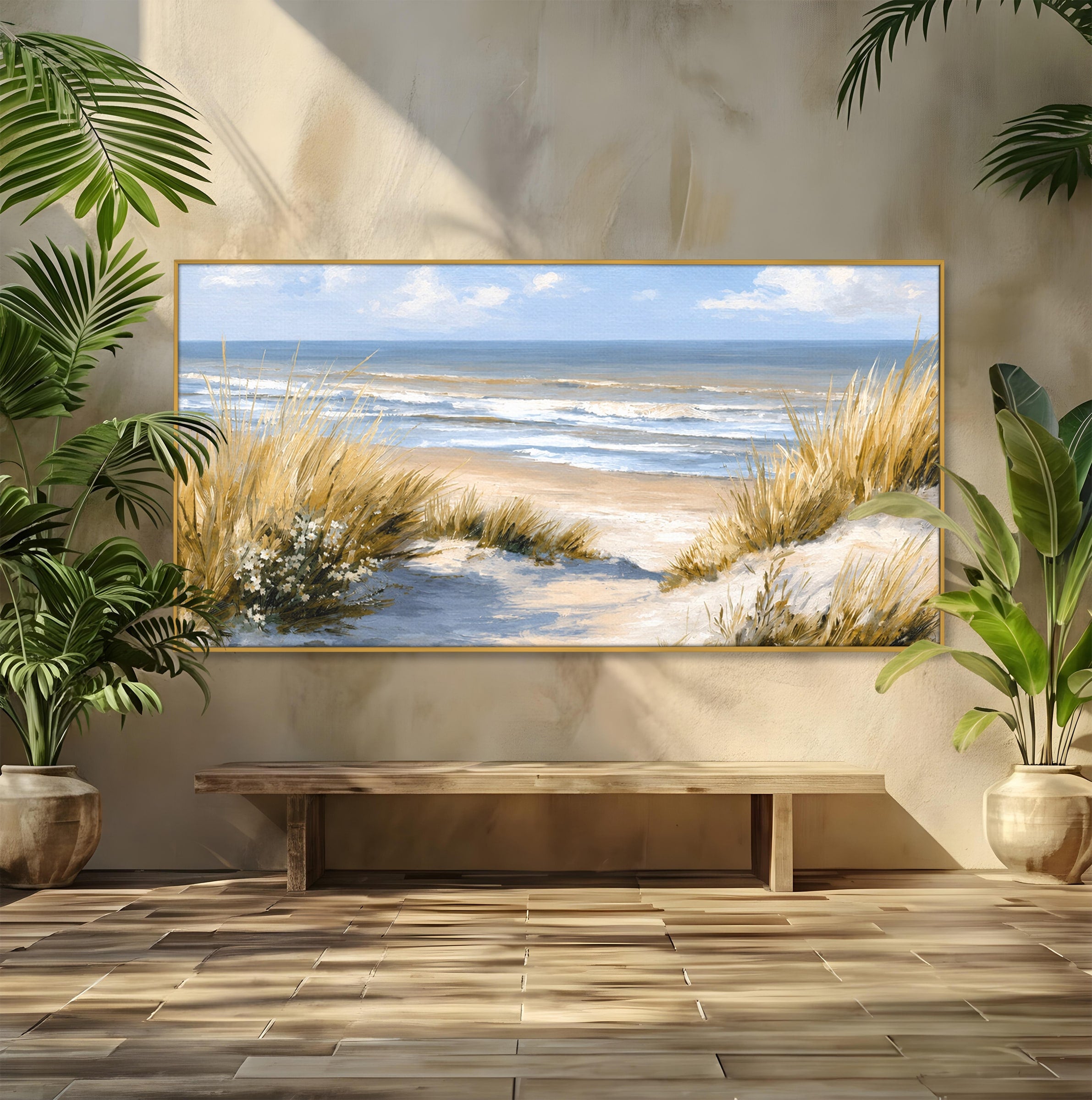 Tablou Canvas Premium LuxCanva® A1668, Peisaj Marin Tranquil, Plaja, Mare, Peisaj, Natura, Relaxare, Living, Dormitor, Culori Vibrante