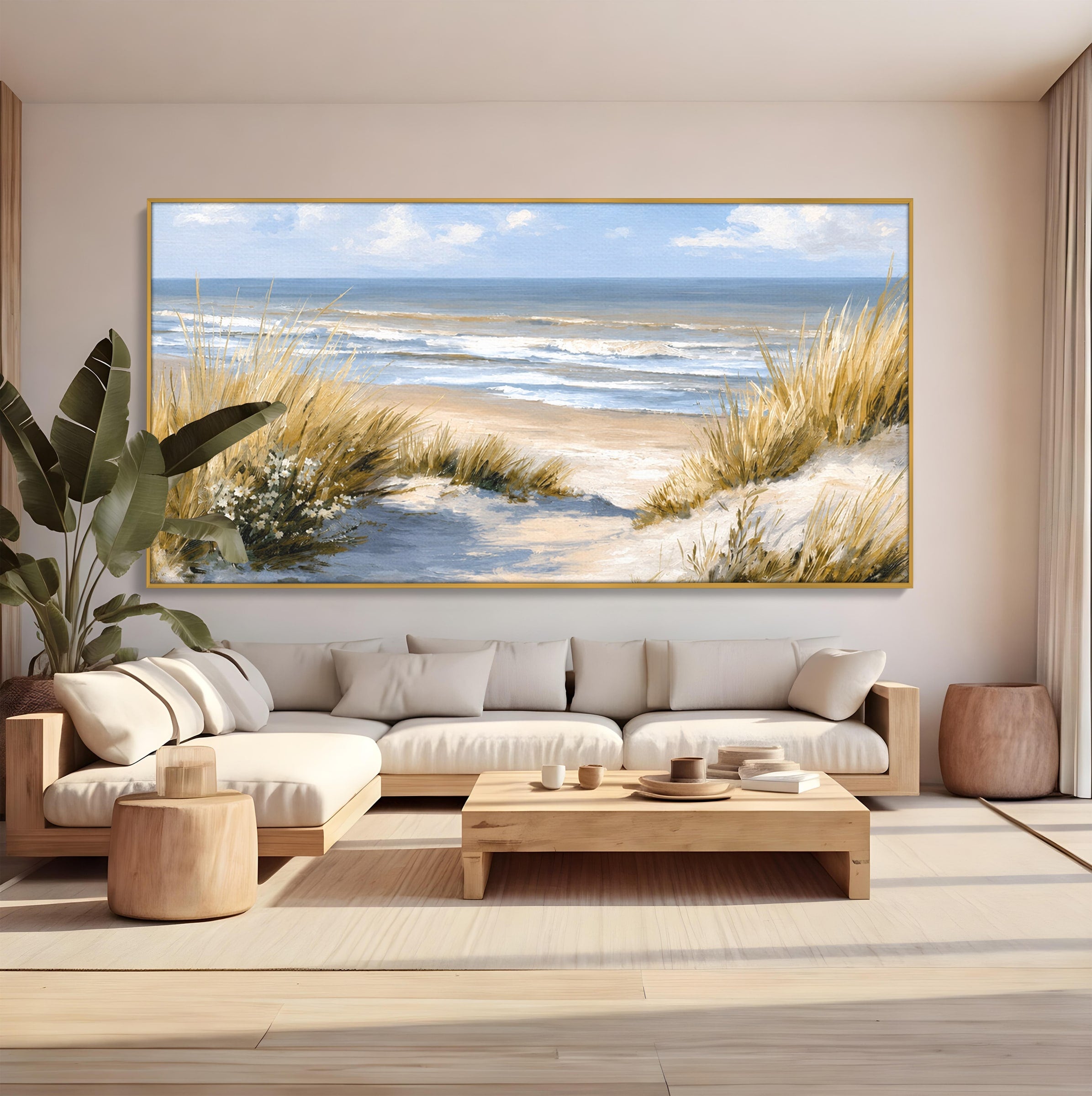 Tablou Canvas Premium LuxCanva® A1668, Peisaj Marin Tranquil, Plaja, Mare, Peisaj, Natura, Relaxare, Living, Dormitor, Culori Vibrante