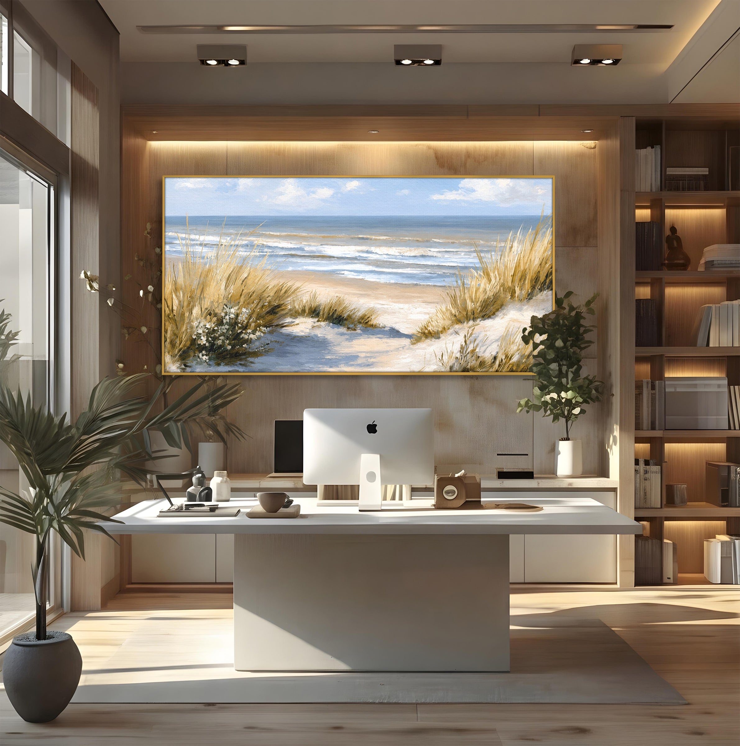 Tablou Canvas Premium LuxCanva® A1668, Peisaj Marin Tranquil, Plaja, Mare, Peisaj, Natura, Relaxare, Living, Dormitor, Culori Vibrante