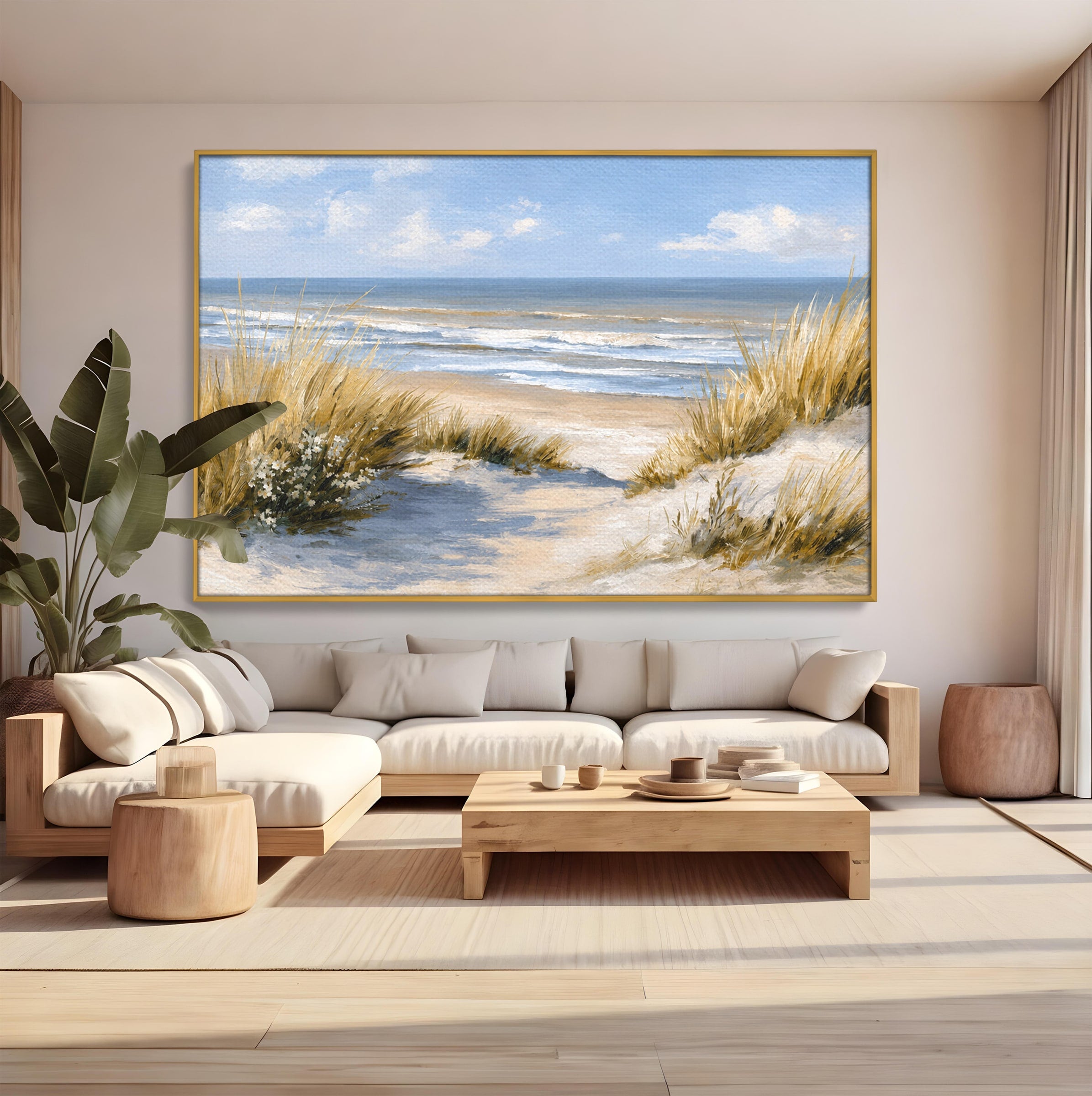 Tablou Canvas Premium LuxCanva® A1668, Peisaj Marin Tranquil, Plaja, Mare, Peisaj, Natura, Relaxare, Living, Dormitor, Culori Vibrante