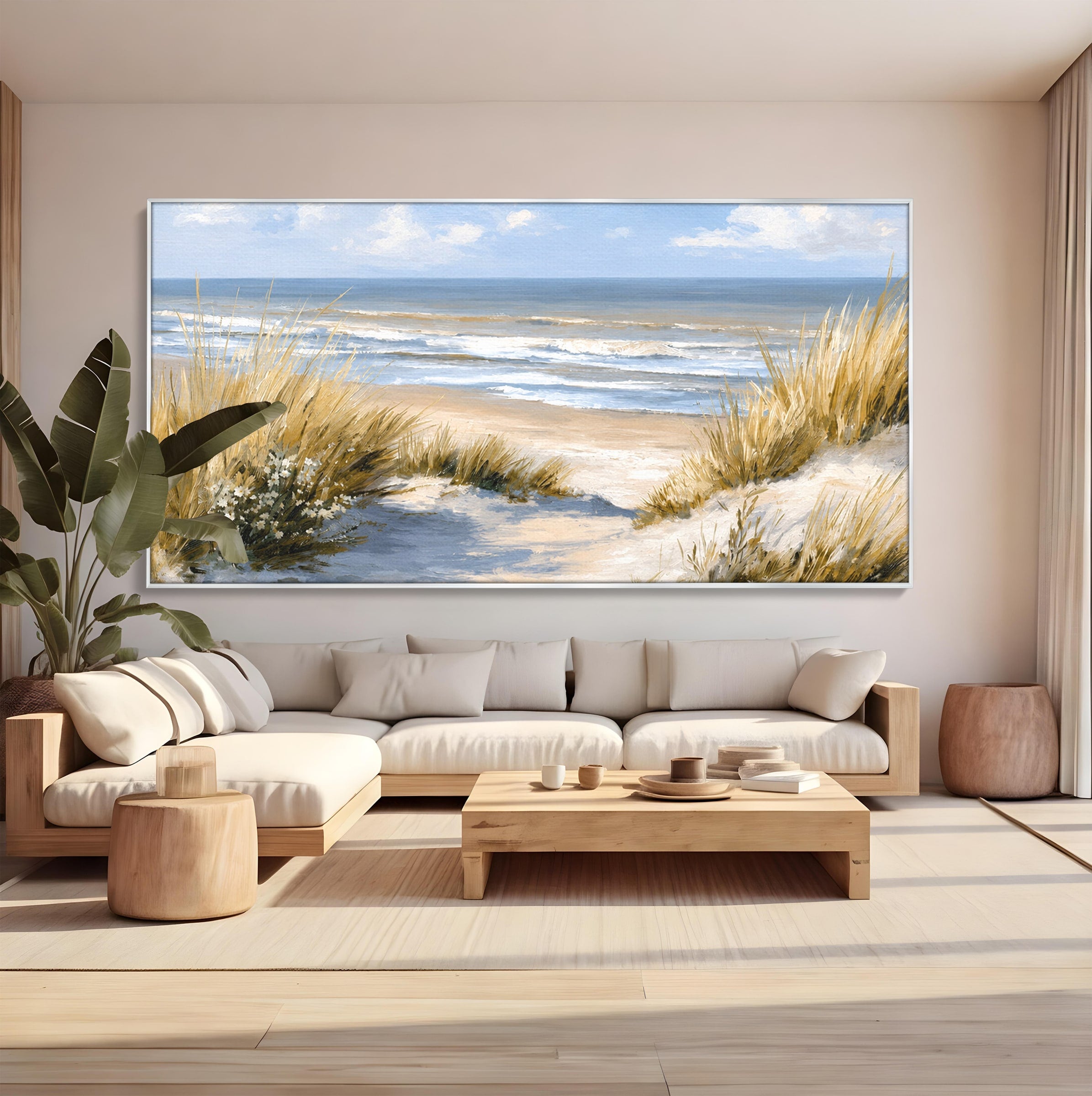 Tablou Canvas Premium LuxCanva® A1668, Peisaj Marin Tranquil, Plaja, Mare, Peisaj, Natura, Relaxare, Living, Dormitor, Culori Vibrante