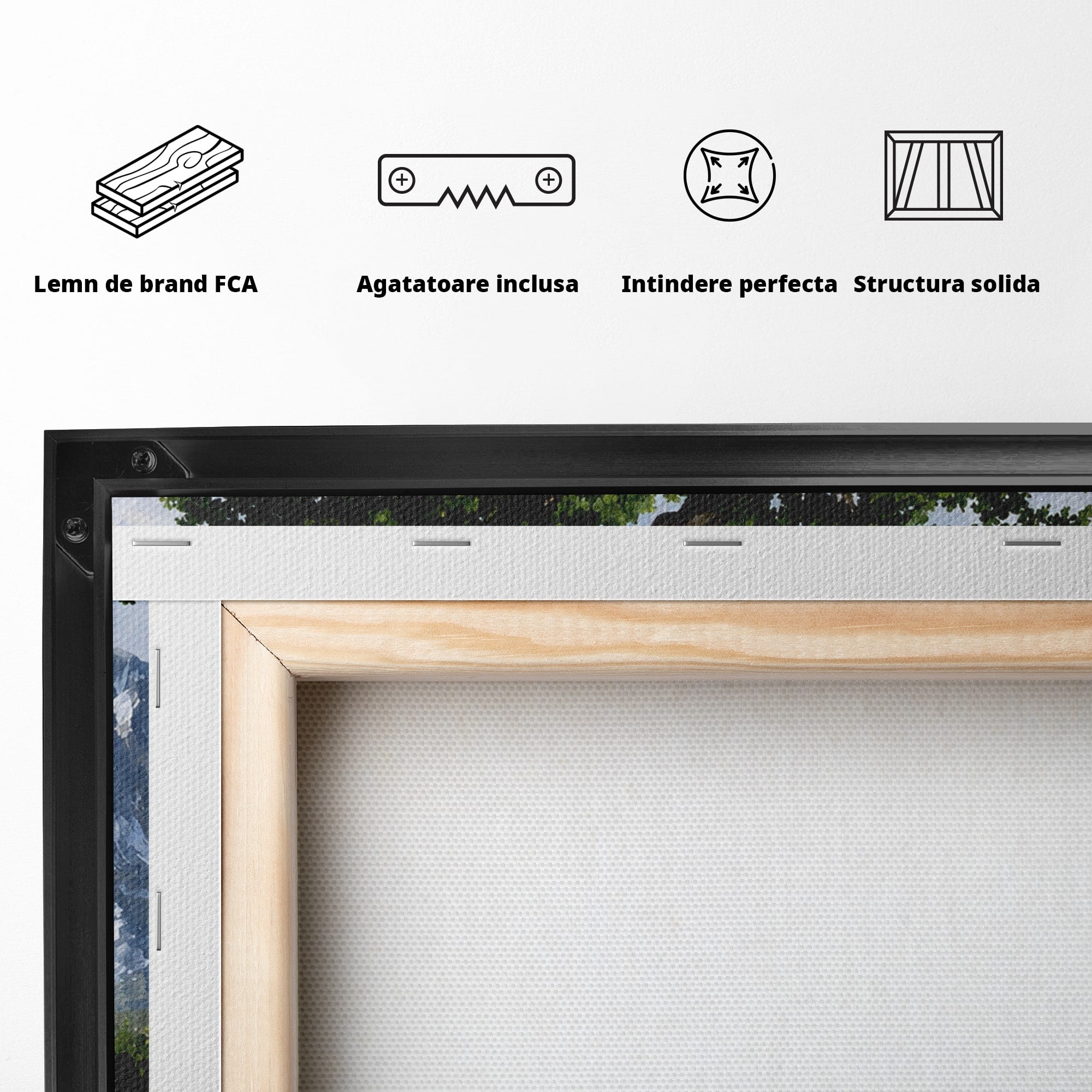 Tablou Canvas Premium LuxCanva® A1669, Muntele si Cascada, Munte, Cascada, Natura, Peisaj, Living, Culori Vibrante
