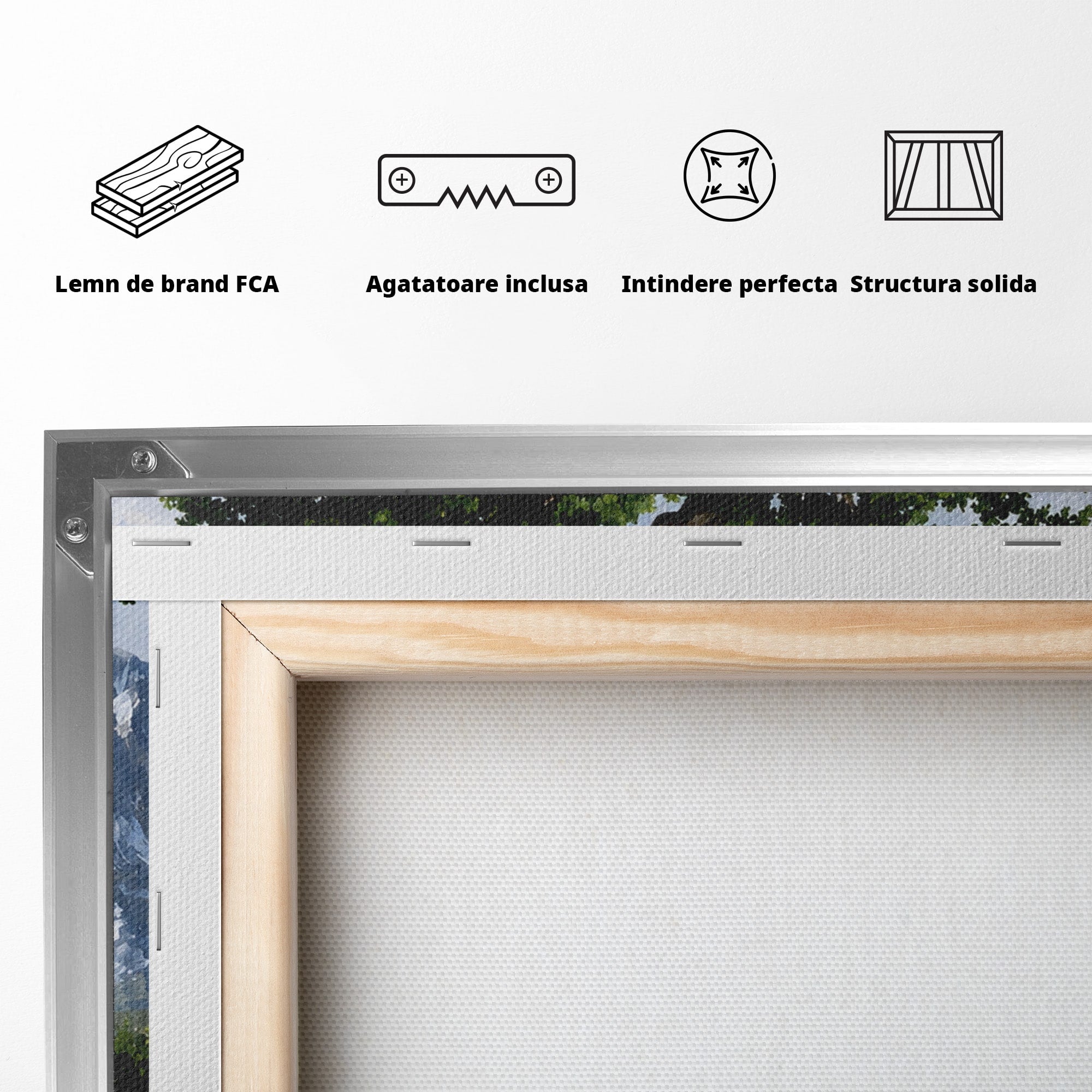 Tablou Canvas Premium LuxCanva® A1669, Muntele si Cascada, Munte, Cascada, Natura, Peisaj, Living, Culori Vibrante