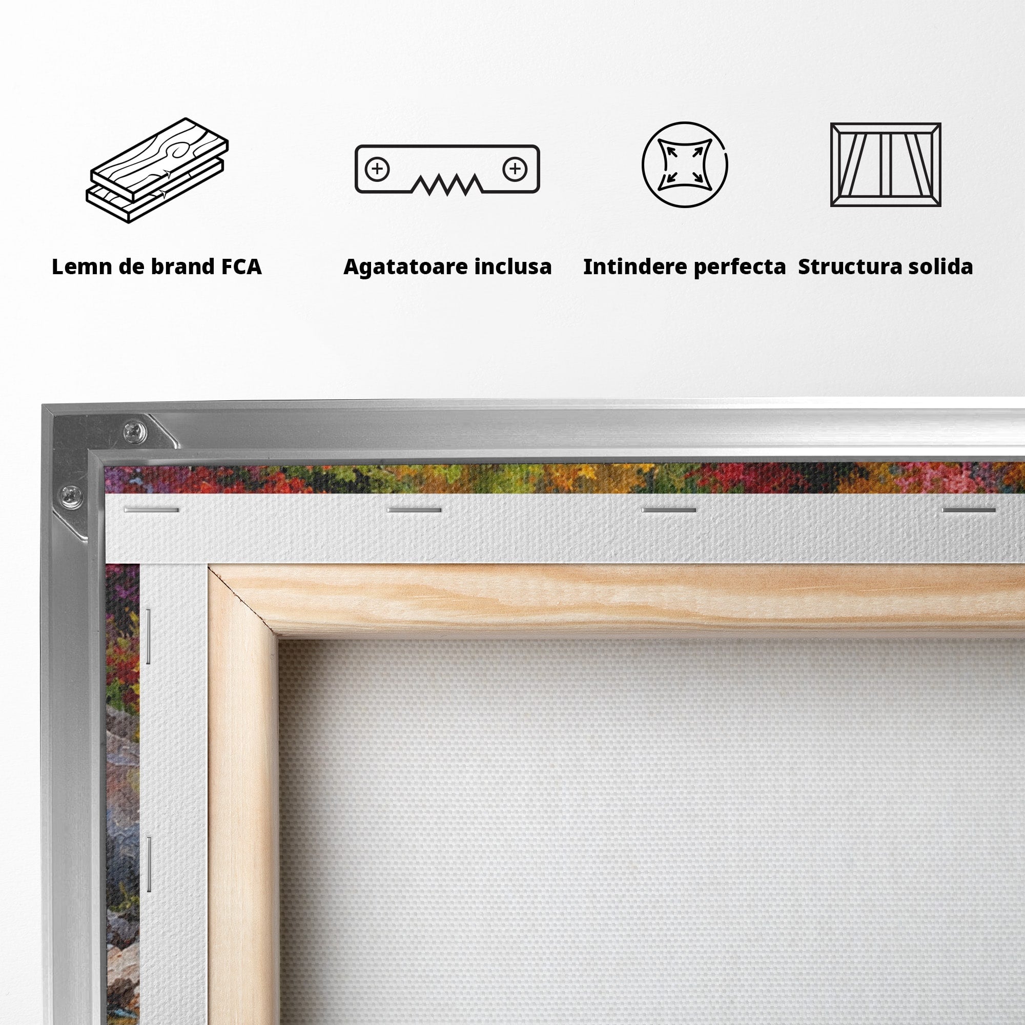 Tablou Canvas Premium LuxCanva® A1670, Rau De Munte In Toamna, Peisaj, Toamna, Natura, Rau, Living, Dormitor, Culori Vibrante