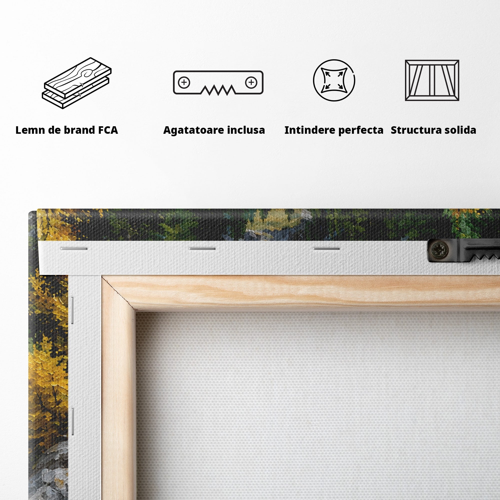 Tablou Canvas Premium LuxCanva® A1671, Peisaj Montan Cu Rau, Peisaj, Munti, Rau, Natura, Living, Culori Vibrante