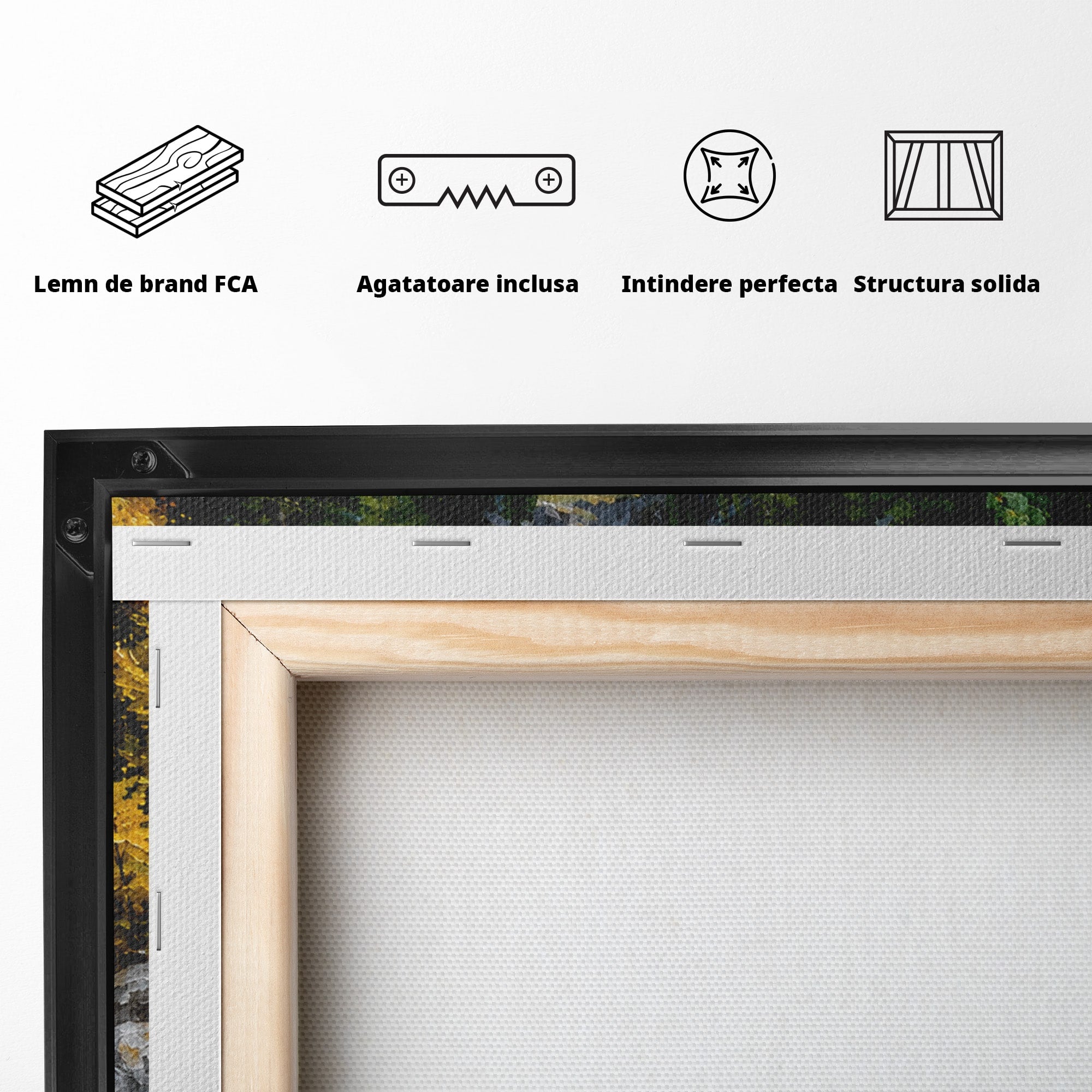 Tablou Canvas Premium LuxCanva® A1671, Peisaj Montan Cu Rau, Peisaj, Munti, Rau, Natura, Living, Culori Vibrante