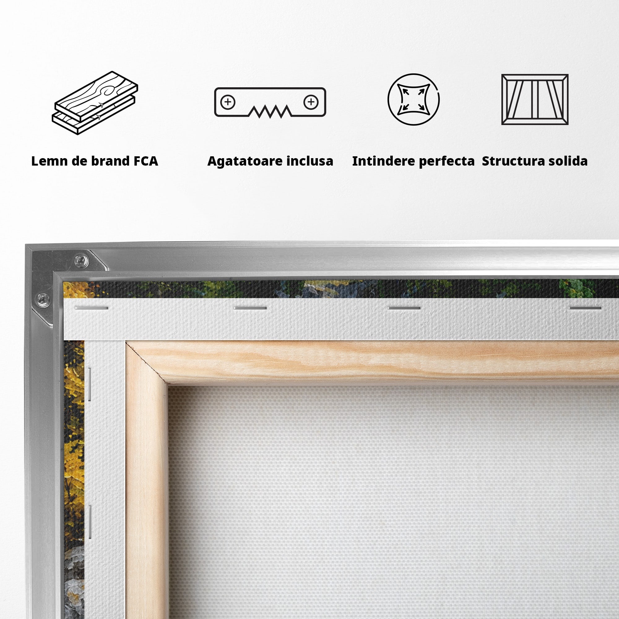 Tablou Canvas Premium LuxCanva® A1671, Peisaj Montan Cu Rau, Peisaj, Munti, Rau, Natura, Living, Culori Vibrante
