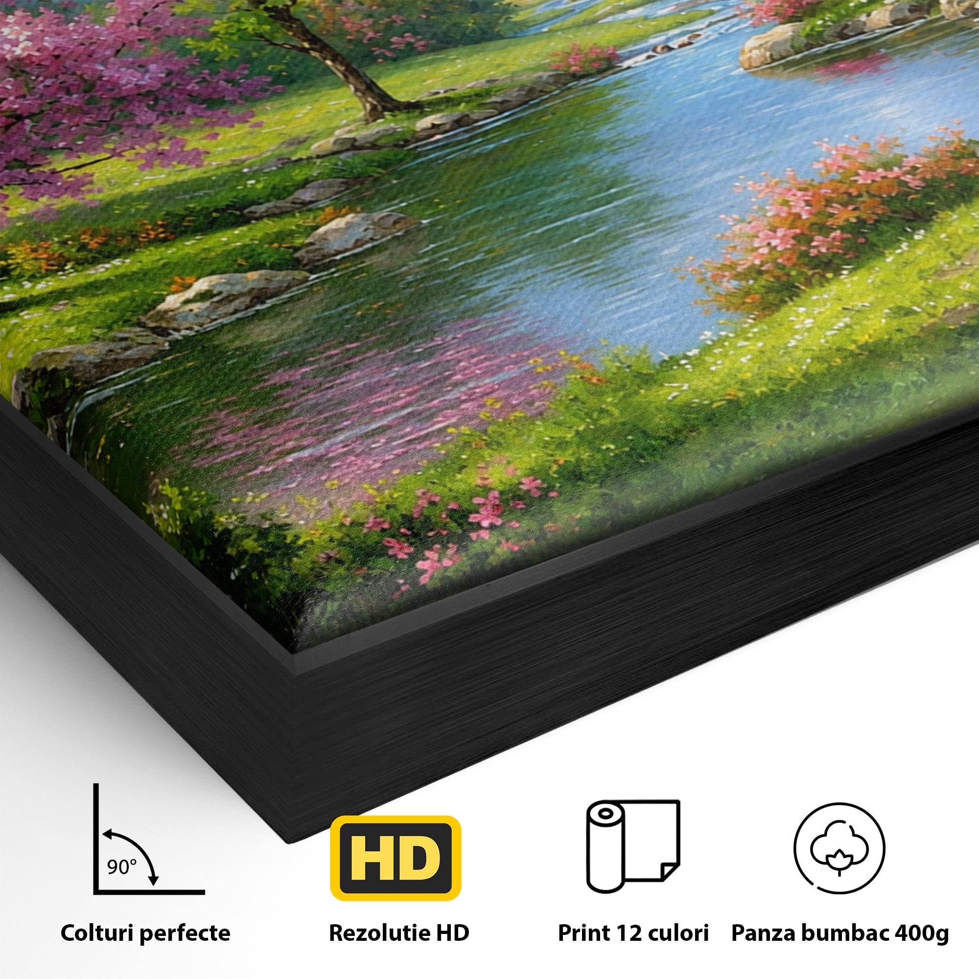 Tablou Canvas Premium LuxCanva® A1672, Peisaj Primavaratic, Peisaj, Primavara, Natura, Flori, Living, Culori Vibrante