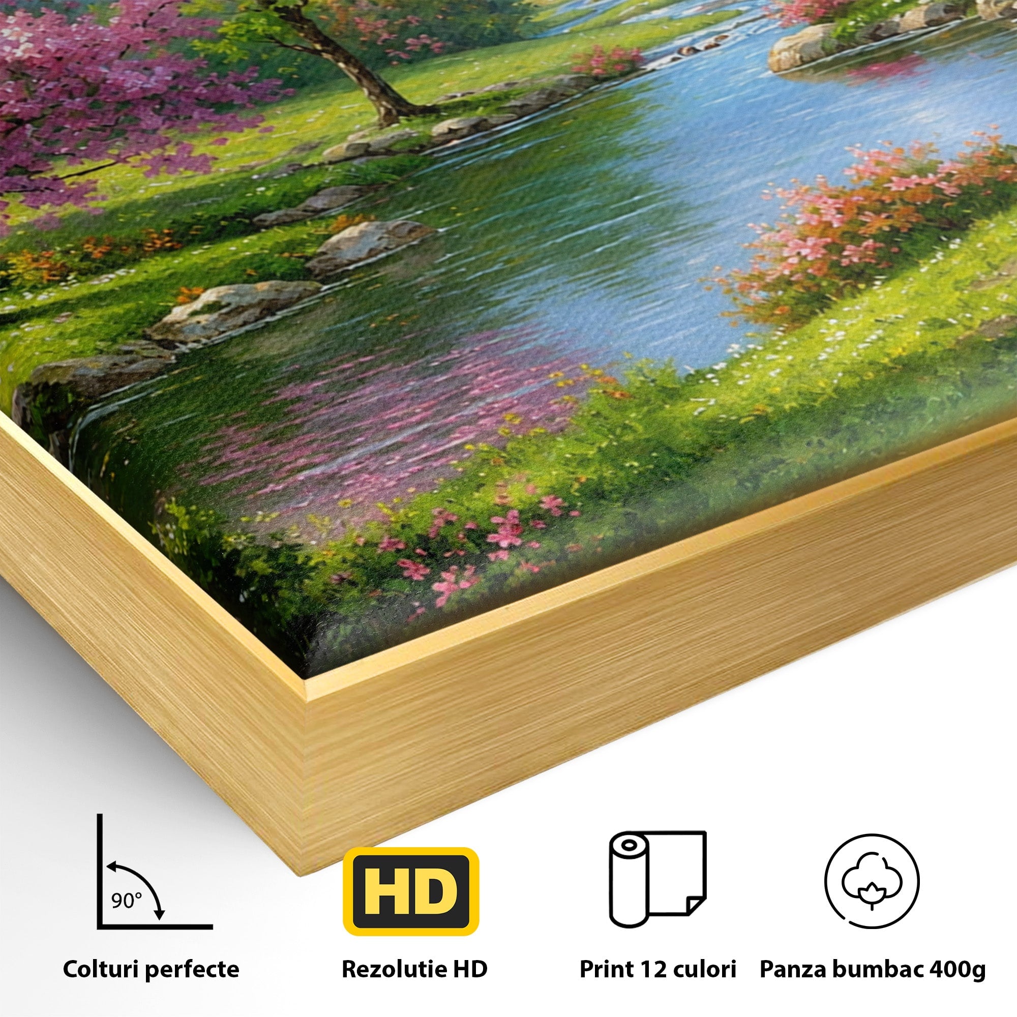 Tablou Canvas Premium LuxCanva® A1672, Peisaj Primavaratic, Peisaj, Primavara, Natura, Flori, Living, Culori Vibrante