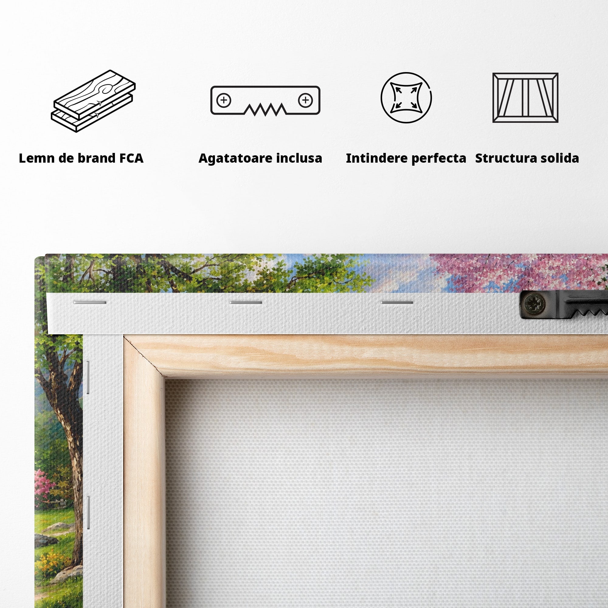 Tablou Canvas Premium LuxCanva® A1672, Peisaj Primavaratic, Peisaj, Primavara, Natura, Flori, Living, Culori Vibrante