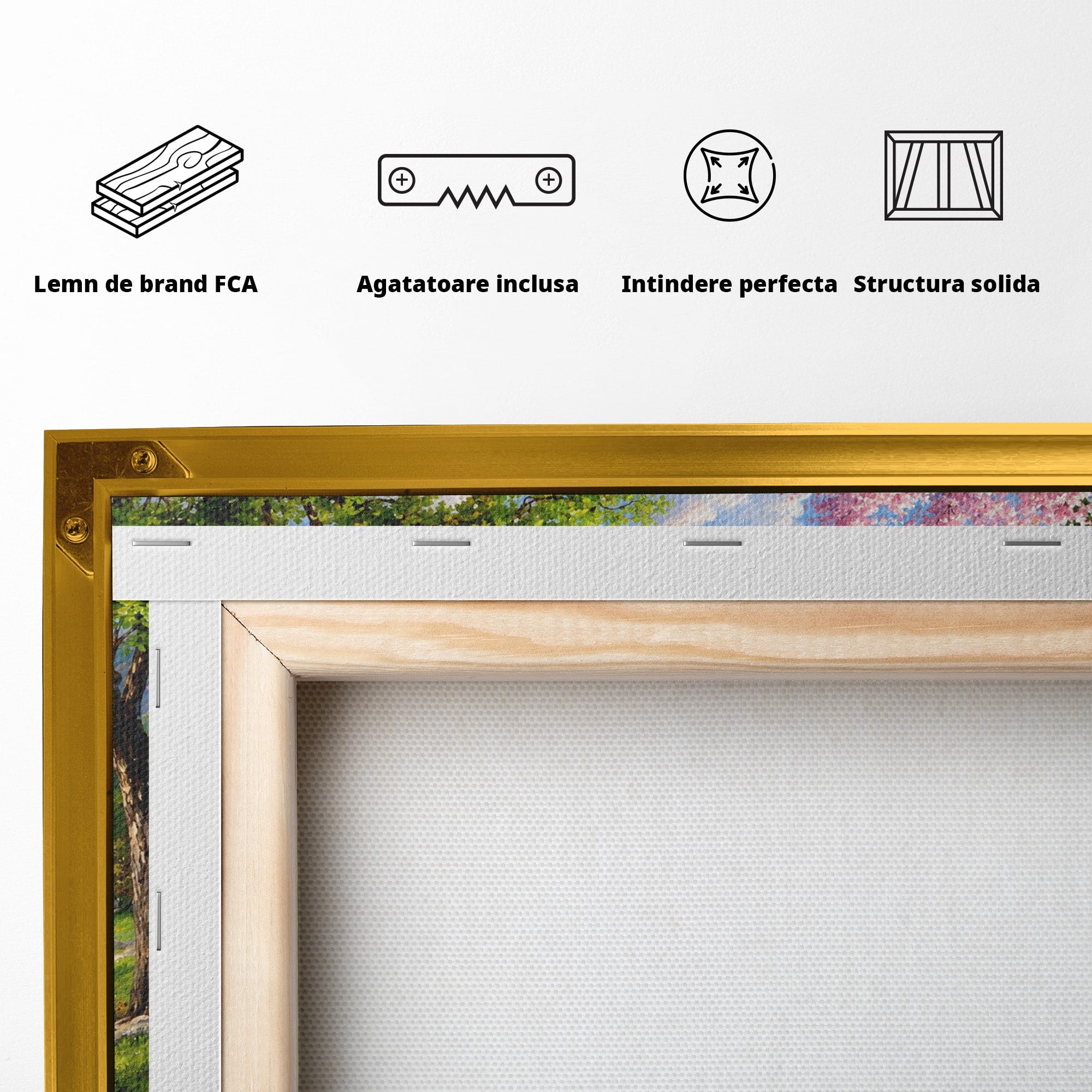 Tablou Canvas Premium LuxCanva® A1672, Peisaj Primavaratic, Peisaj, Primavara, Natura, Flori, Living, Culori Vibrante