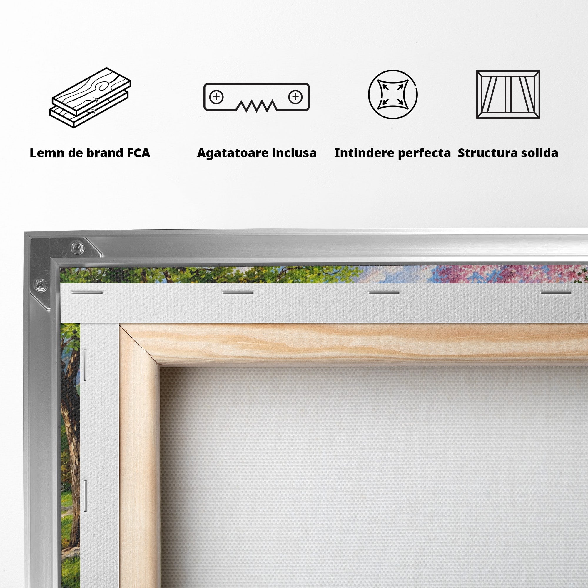 Tablou Canvas Premium LuxCanva® A1672, Peisaj Primavaratic, Peisaj, Primavara, Natura, Flori, Living, Culori Vibrante