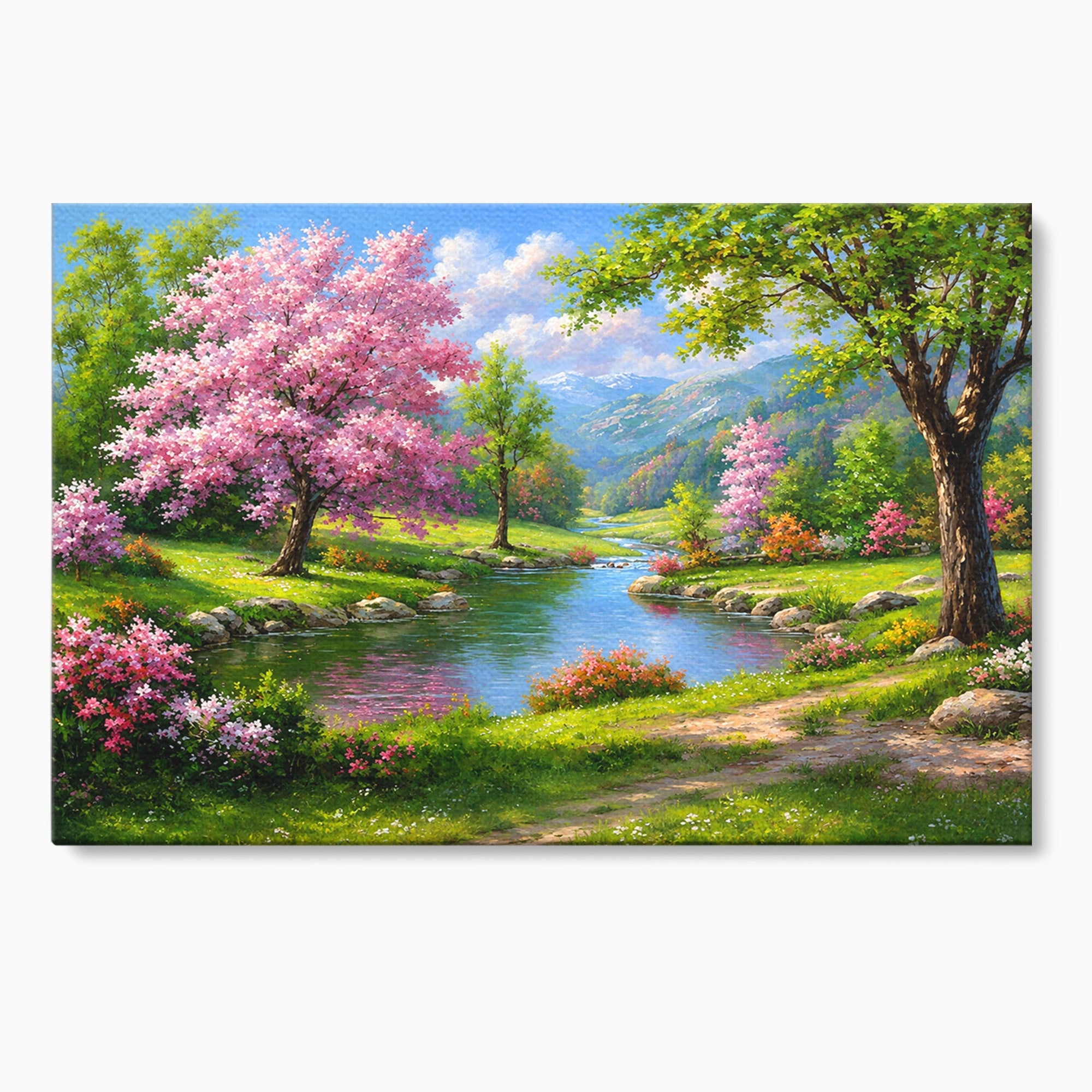Tablou Canvas Premium LuxCanva® A1672, Peisaj Primavaratic, Peisaj, Primavara, Natura, Flori, Living, Culori Vibrante